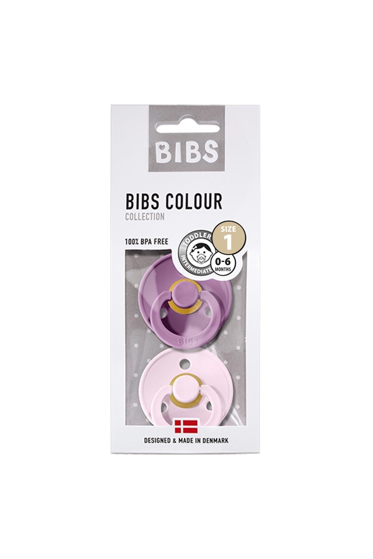 Bibs Colour 2'li Kauçuk Emzik No:1 Lavender/Baby Pink 0-6 Ay