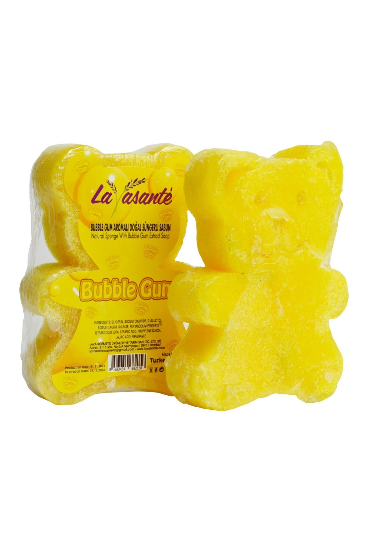 Lavasante Ayıcıklı Sünger Sabun Bubble Gum Sarı