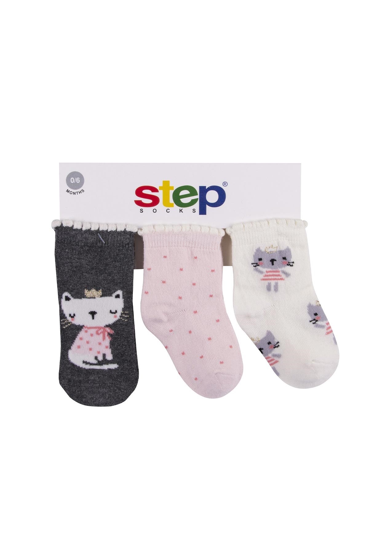 Step 3lü Simli Prenses Kedi Soket Çorap Çok Renkli
