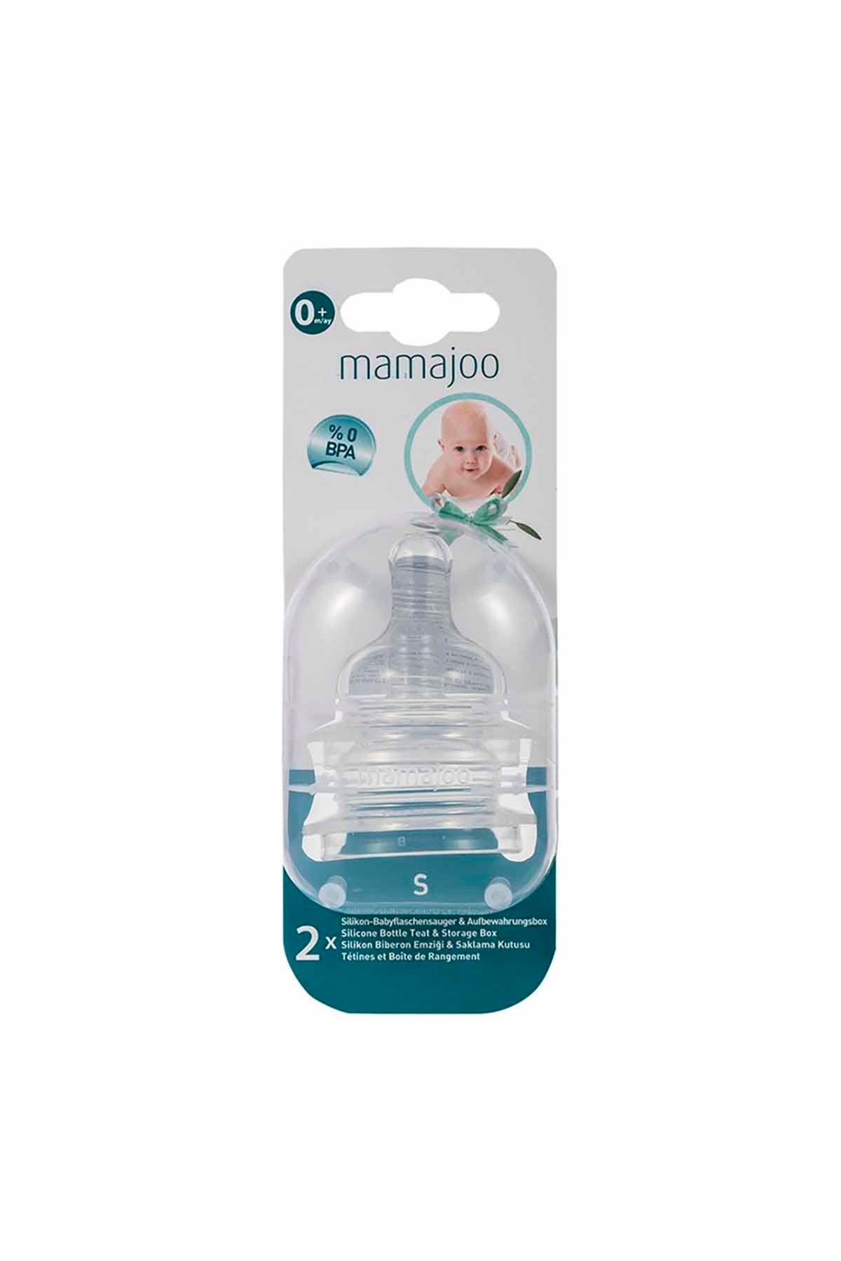 Mamajoo %0 BPA Silikon Biberon Emziği İkili S No 1 0 ay+