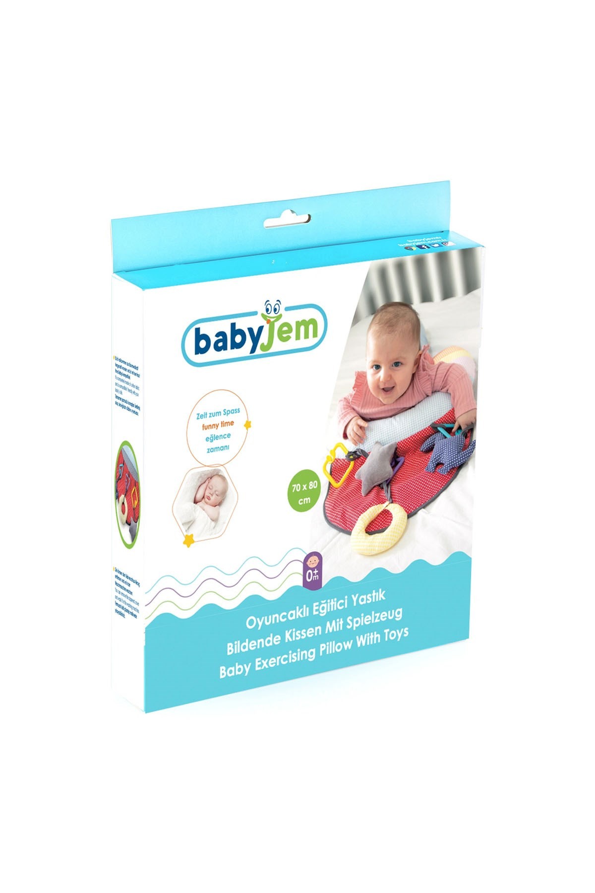 Babyjem Oyuncaklı Eğitici Yastık Kırmızı