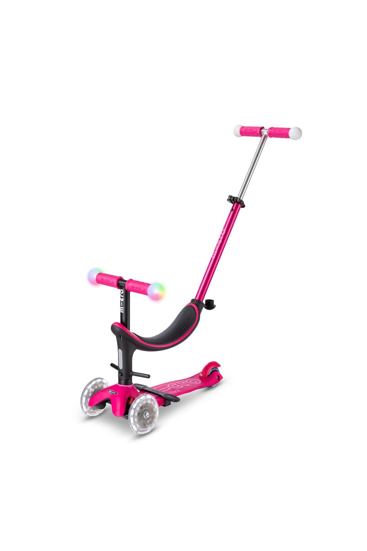 Micro Mini2Grow Deluxe Magic LED 3 Tekerlekli Scooter Pink