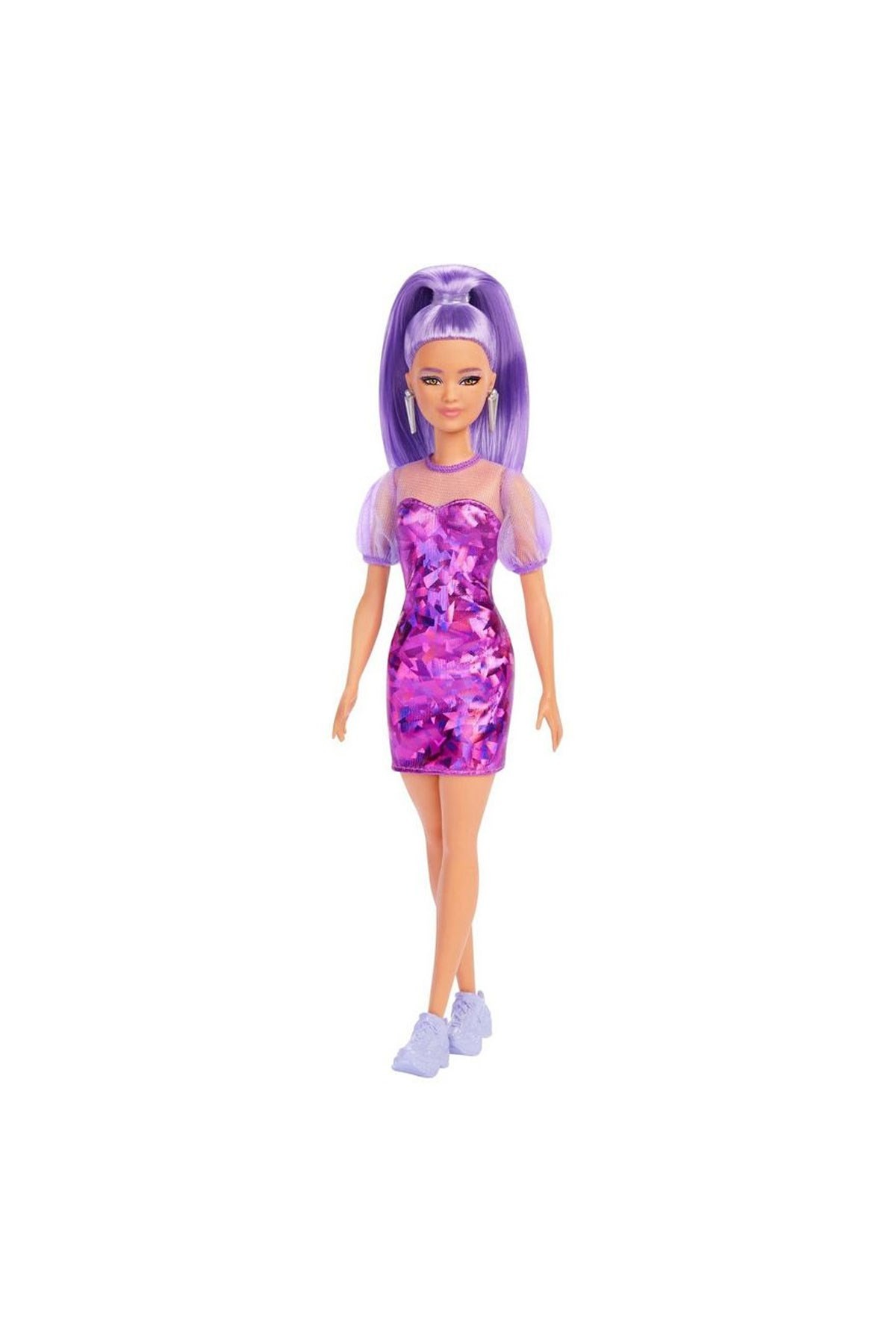 Barbie Fashionistas Büyüleyici Parti Bebekleri Mor Metalik Elbise