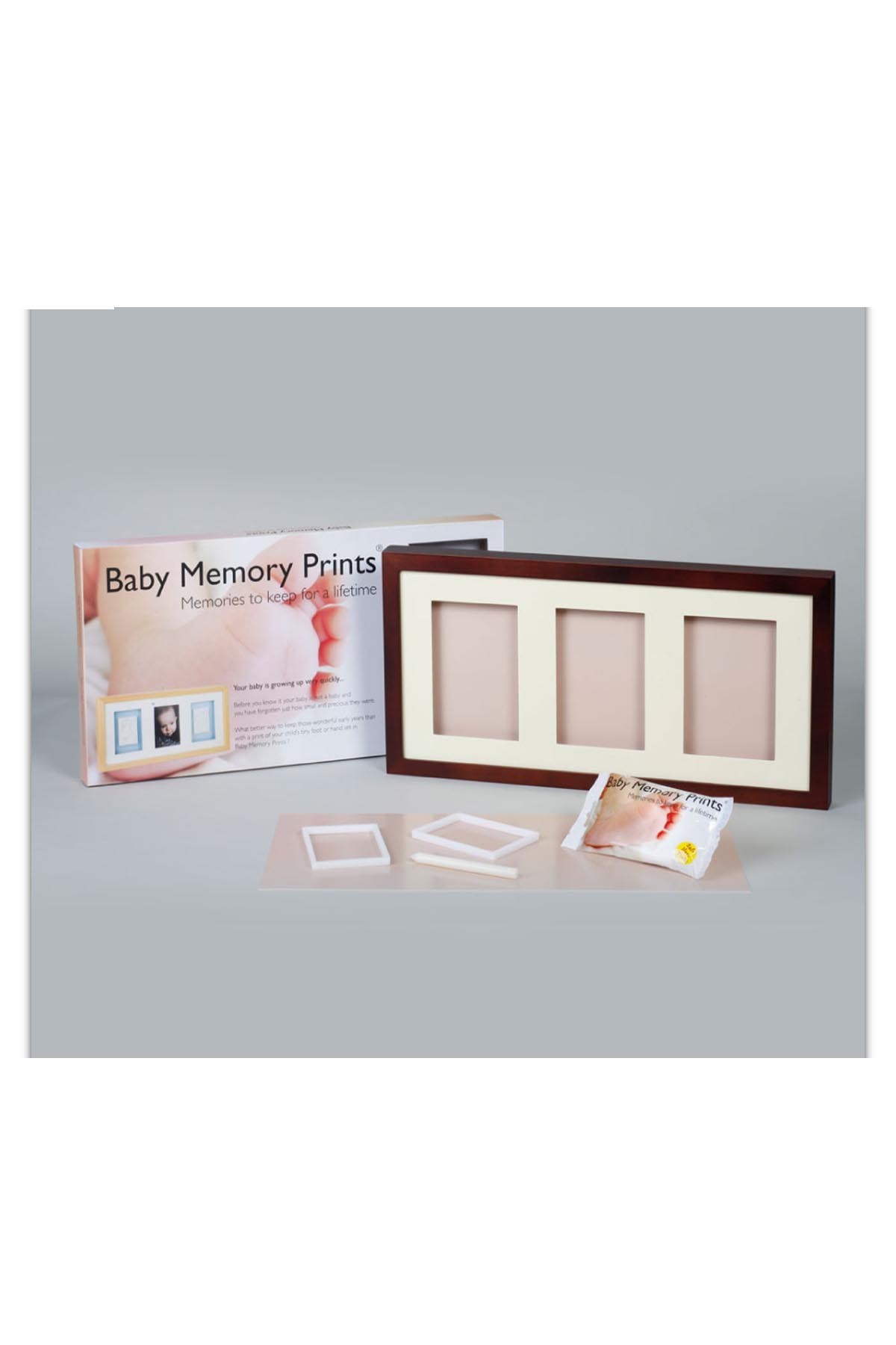 Baby Memory Prints Üçlü Çerçeve Frame Ceviz