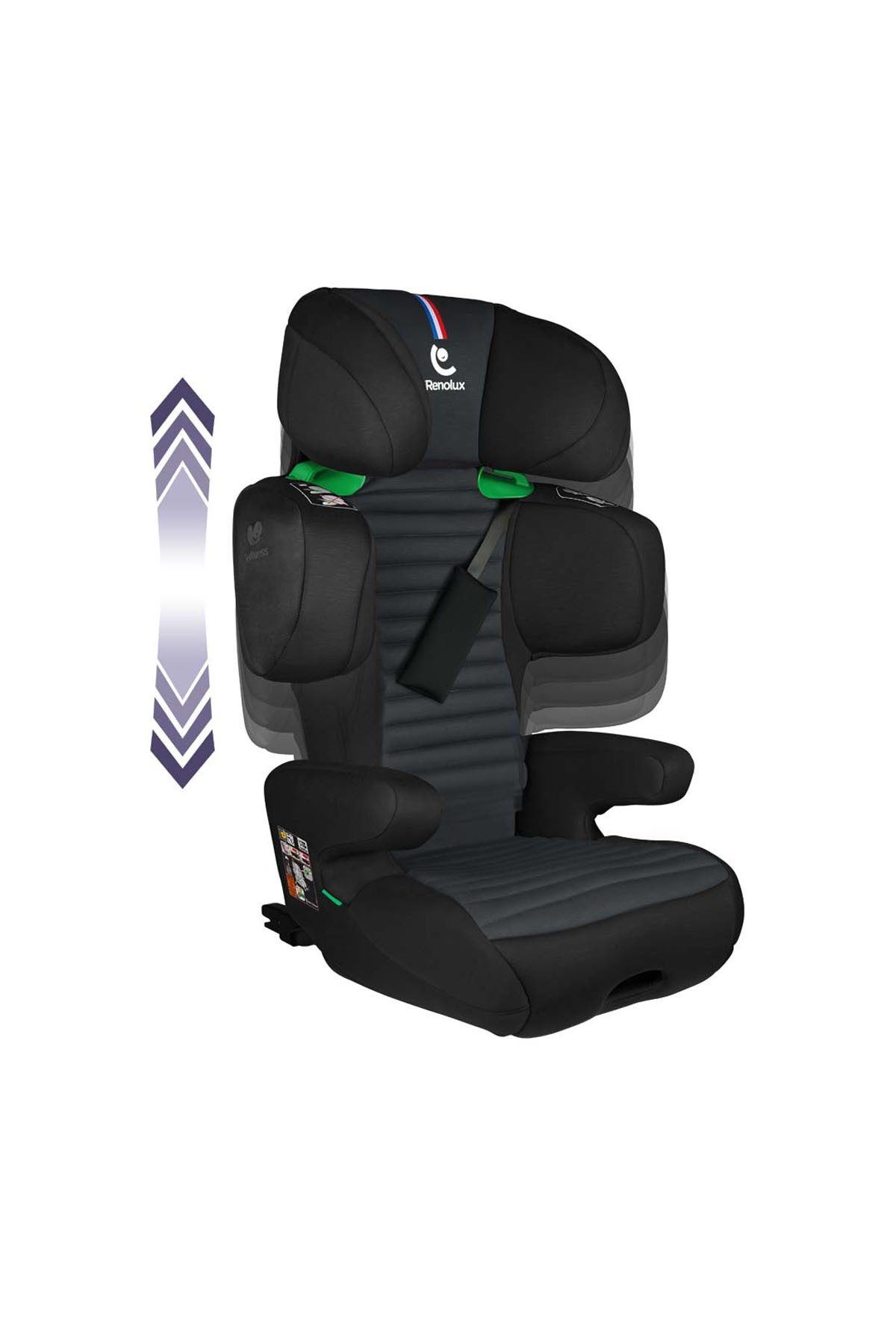 Renolux Renofix 2 Softness Isofix Oto Koltuğu 100 - 150 Cm (15-36 Kg) Oto Koltuğu Siyah