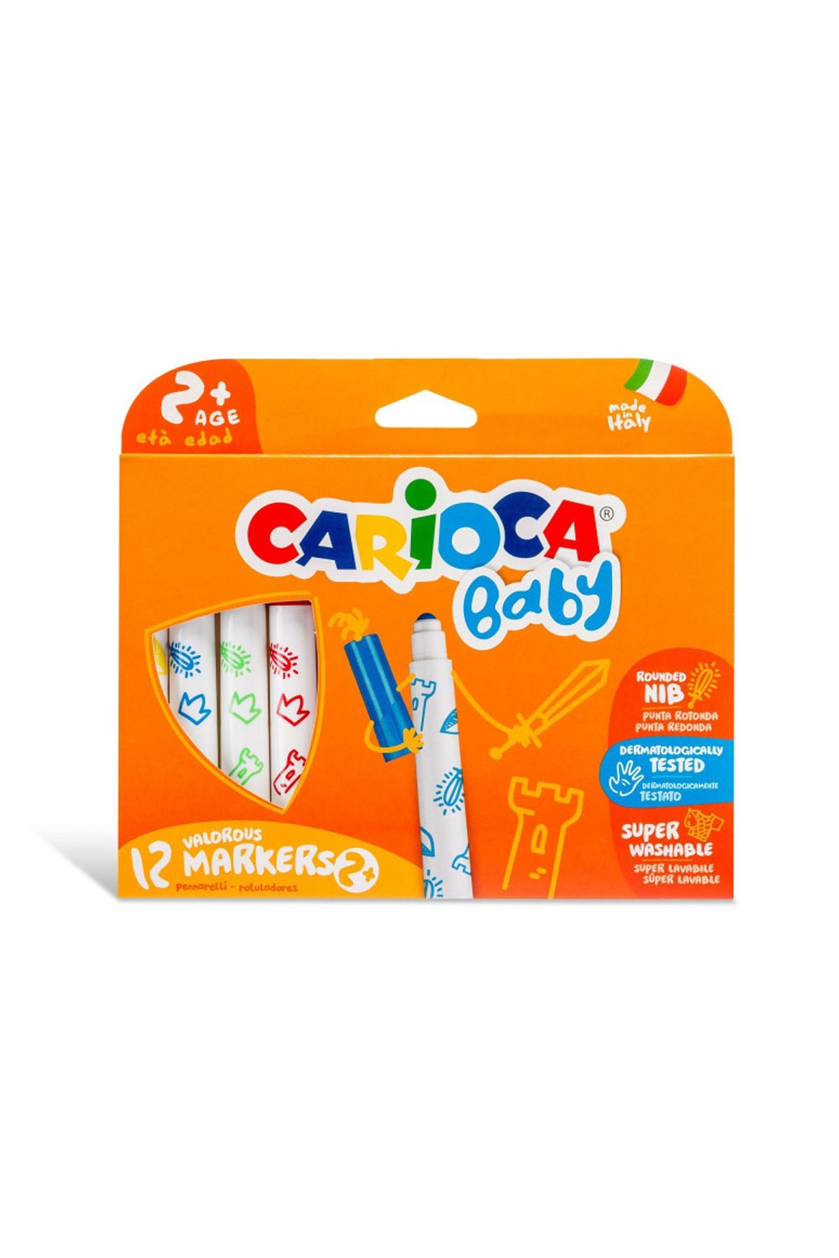 Carioca Baby Süper Yıkanabilir Keçeli Boya Kalemi 12Li