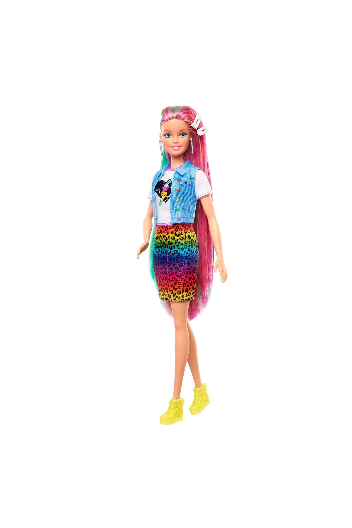 Barbie Leopar Desenli Saçlar Bebeği GRN81