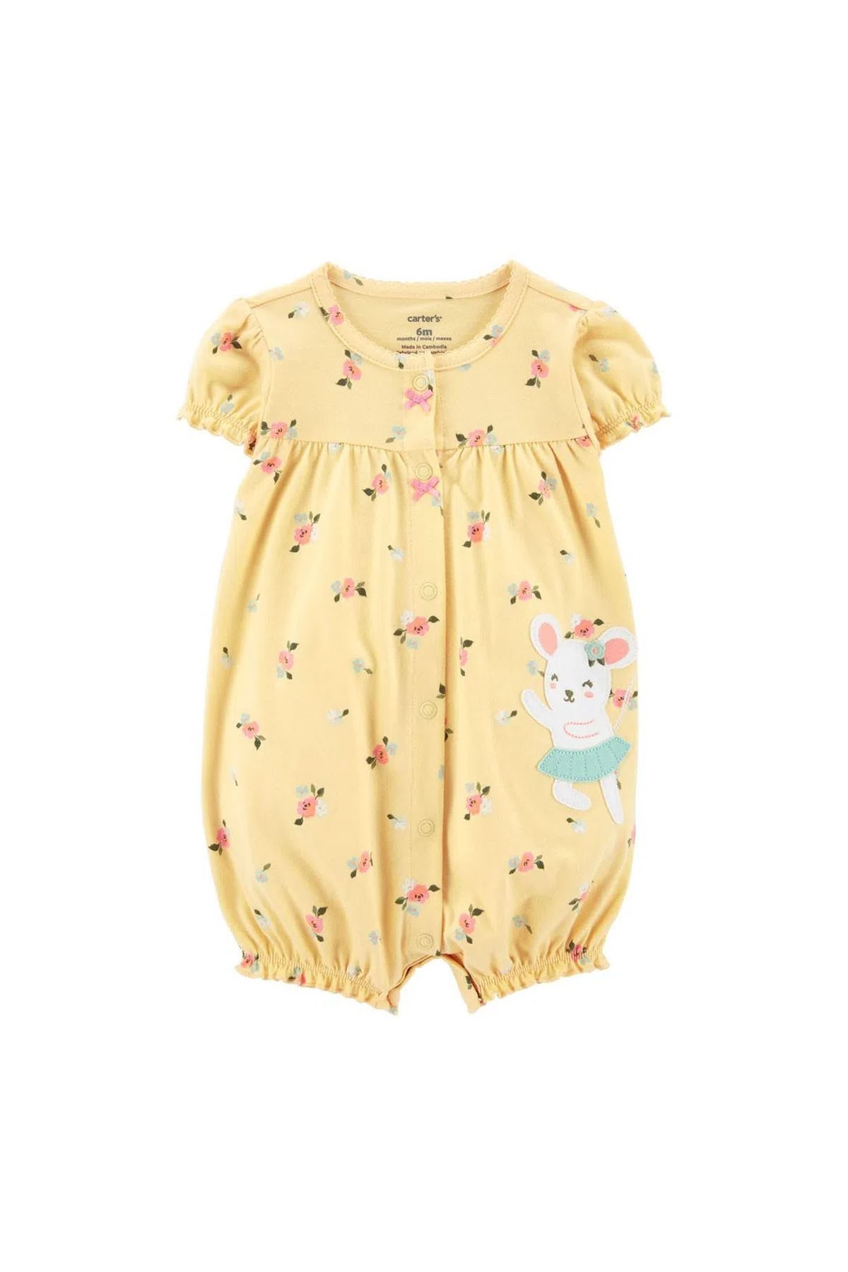 Carter's Kız Bebek Tulum Tavşan Desenli Sarı