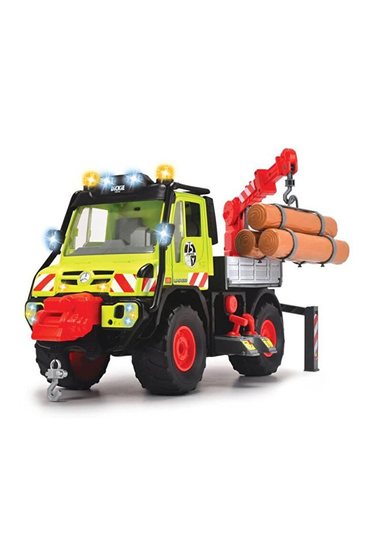 Dickie Unimog U530 Işıklı Sesli Kütük Taşıyıcı Vinç Kamyonu 50 Cm