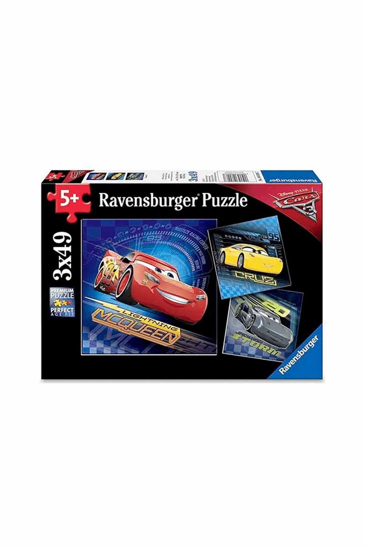 Ravensburger 3x49 Parçalı Puzzle Walt Disney Arabalar-080267