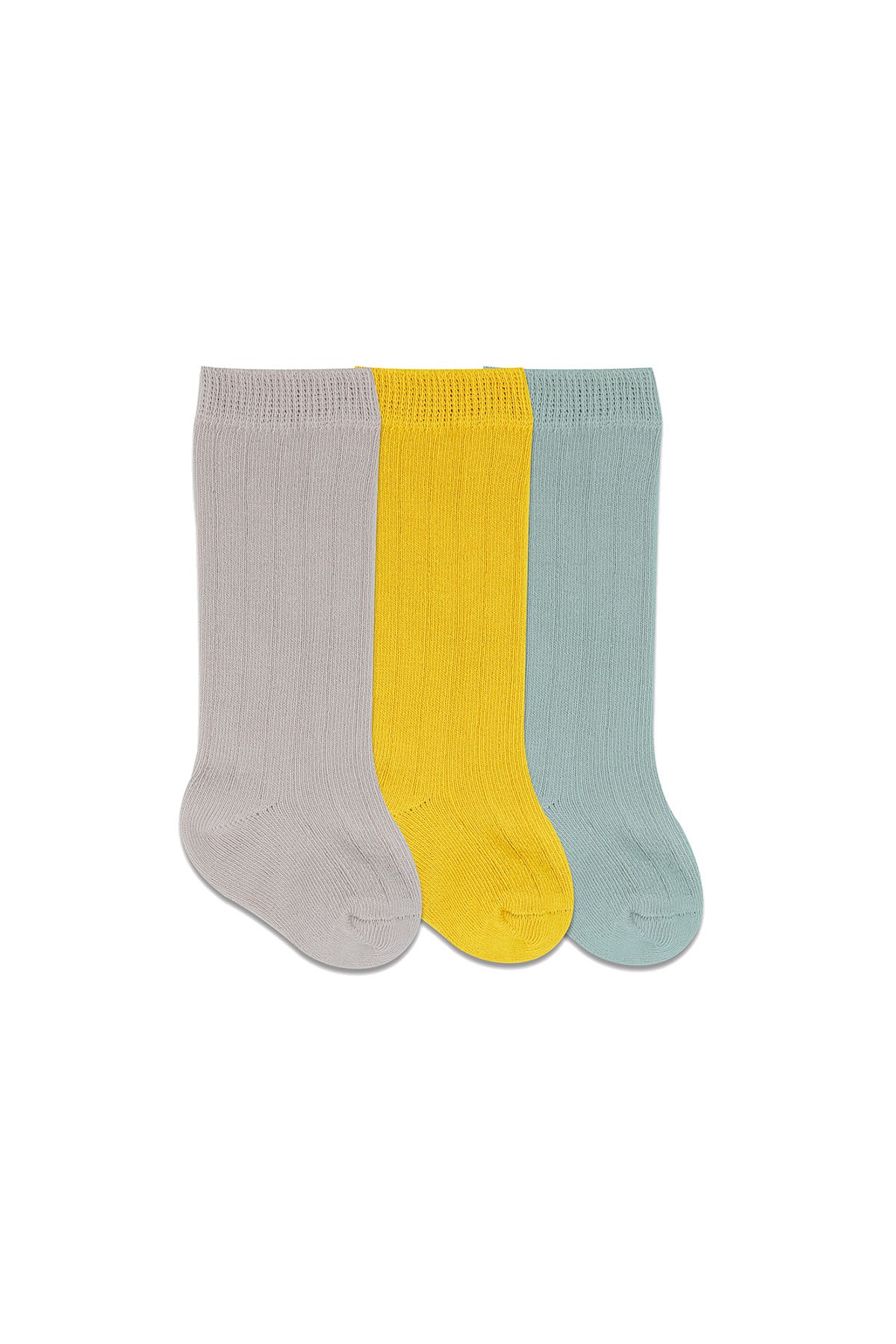 Bistyle 3'lü Dizaltı Bebek Çorabı Sarı Çok Renkli