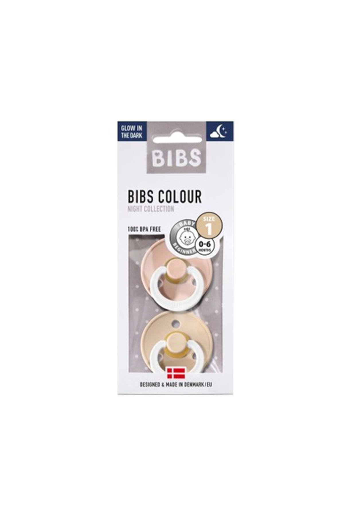 Bibs Colour 2'li Kauçuk Emzik No:1 Blush/Vanilla Glow 0-6 Ay