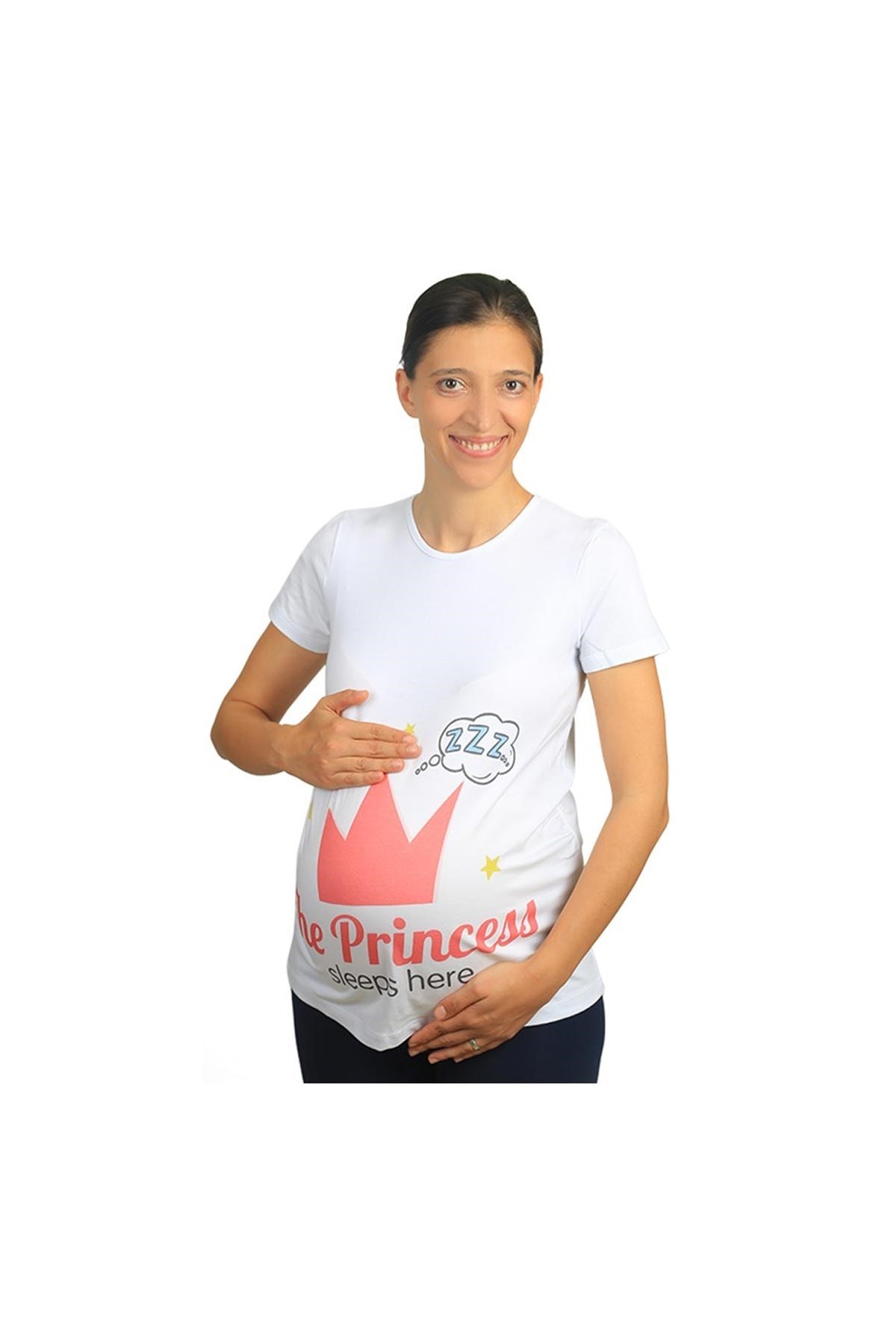 Mummy's Baby Hamile Tişört Princess Beyaz
