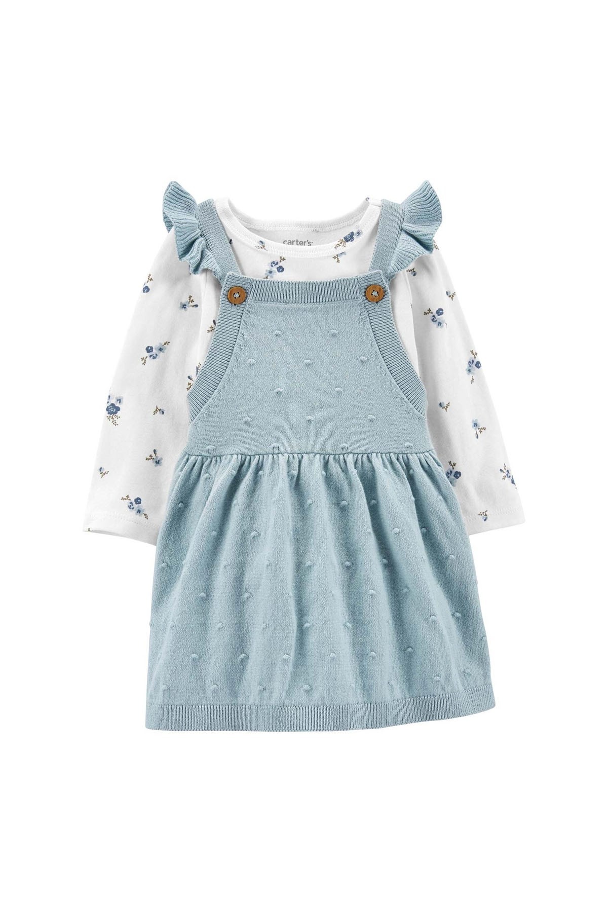 Carter's Layette Kız Bebek 2'li Elbise Çiçekli Mavi