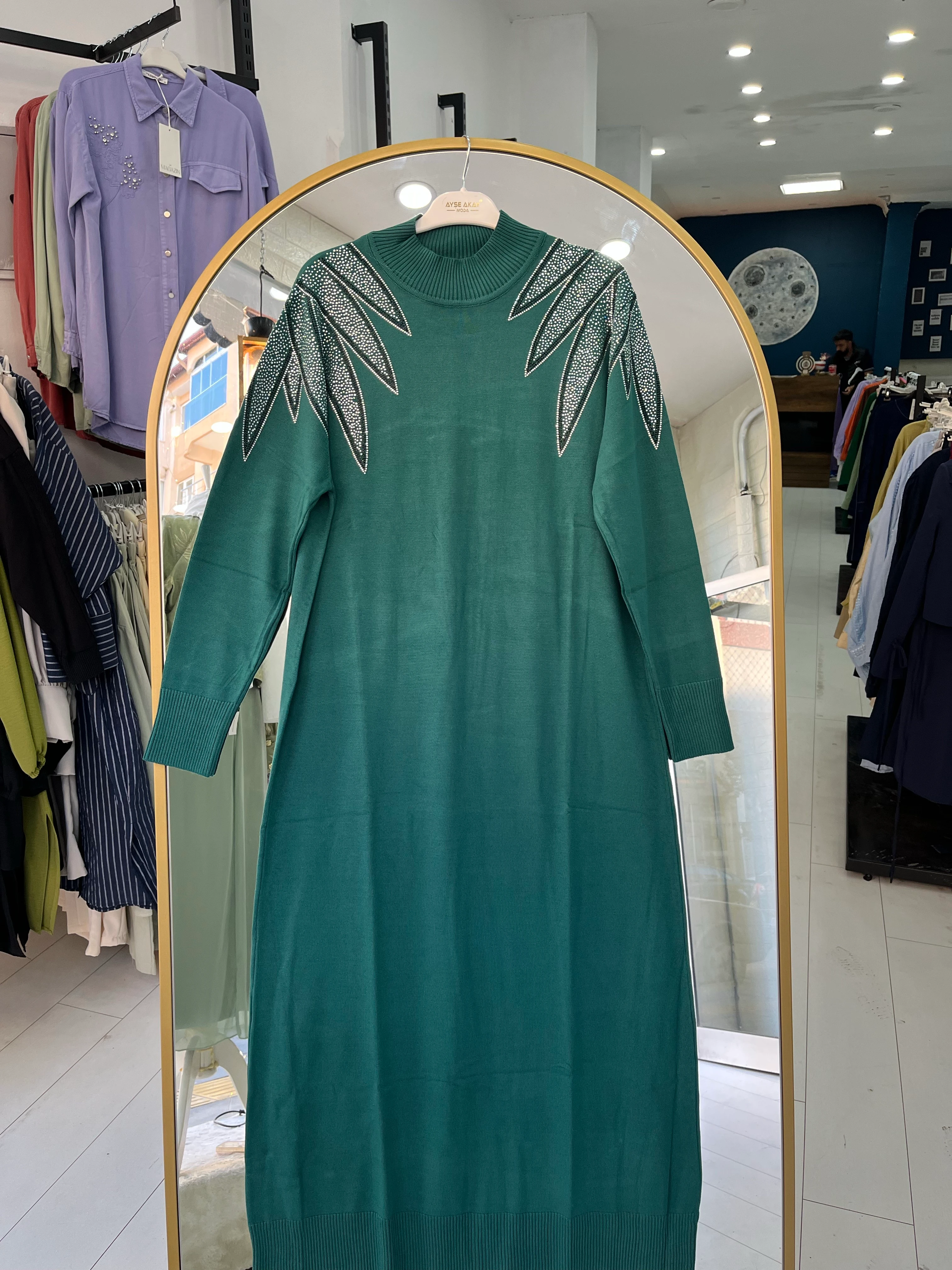 OMUZ DETAYLI AYŞE AKAY ELBİSE