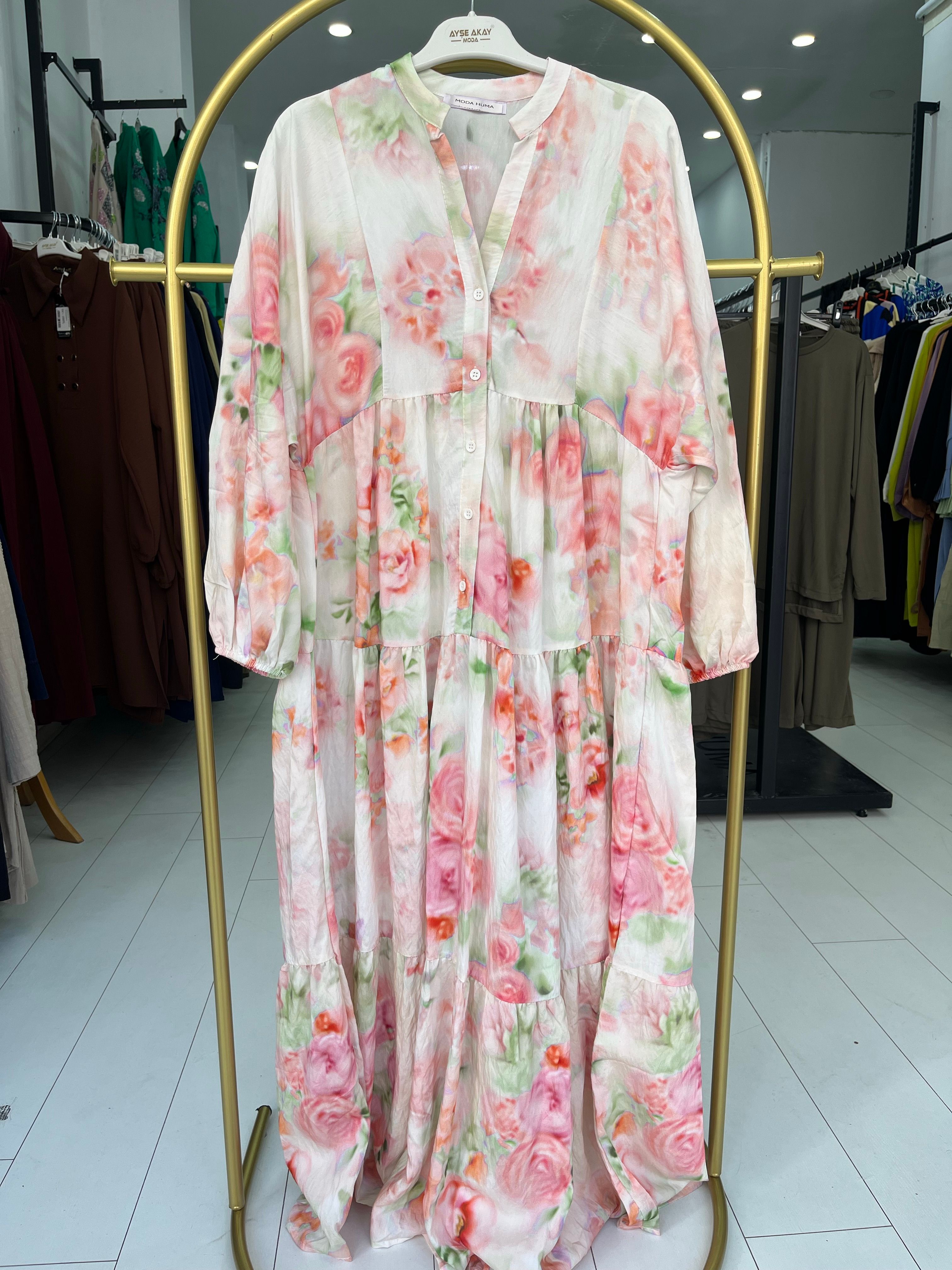 Hera floral elbise