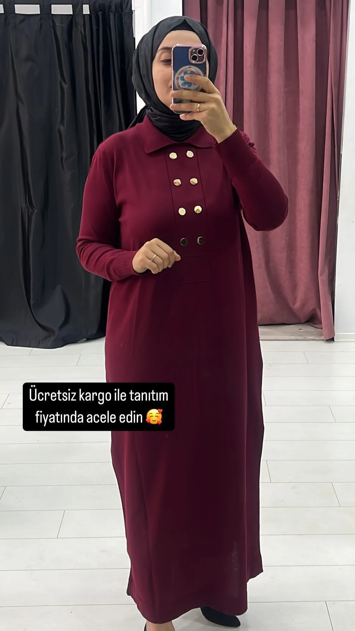 Çıtçıt detaylı merserize elbise