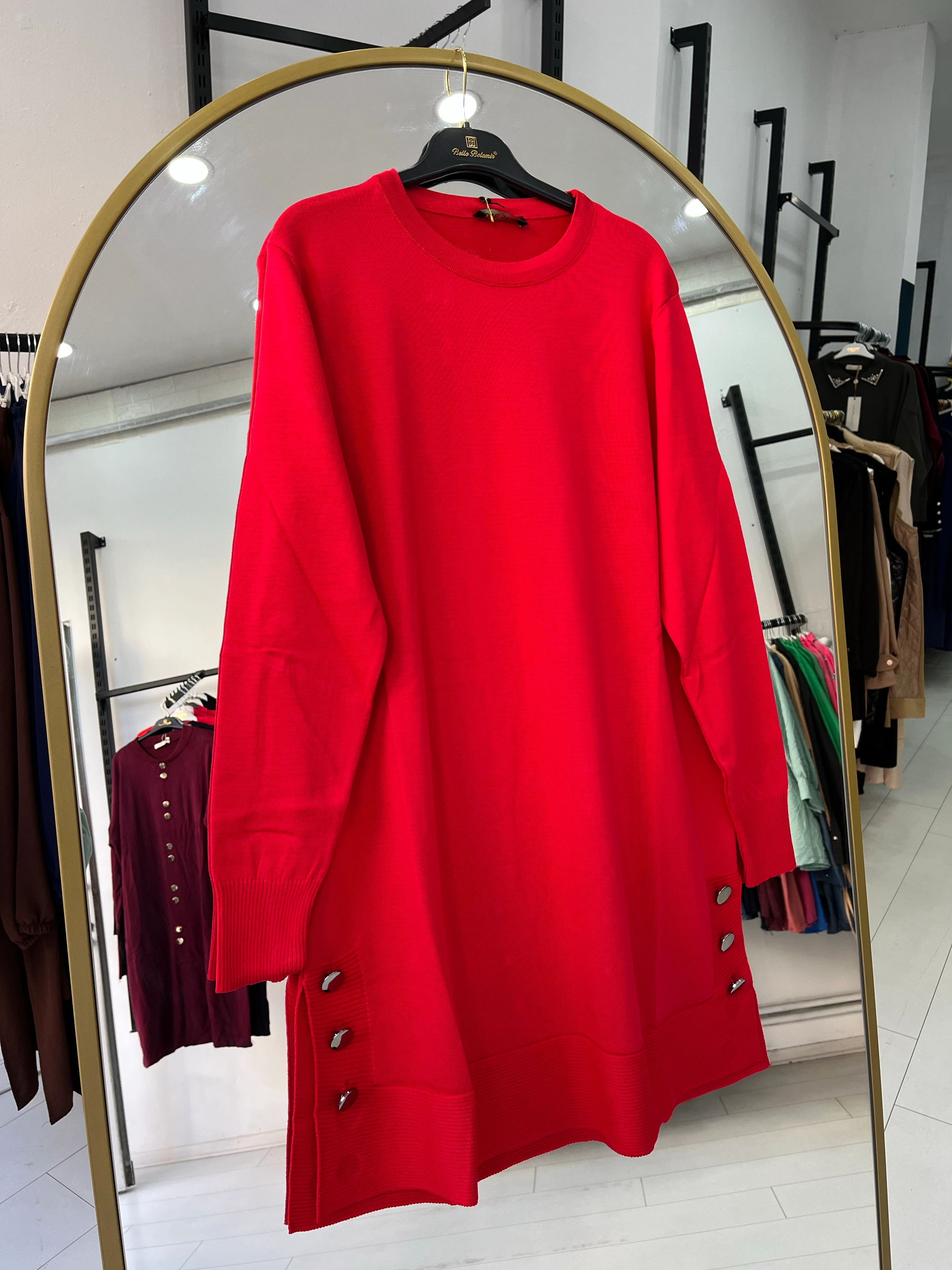 Yanları düğmeli tunik