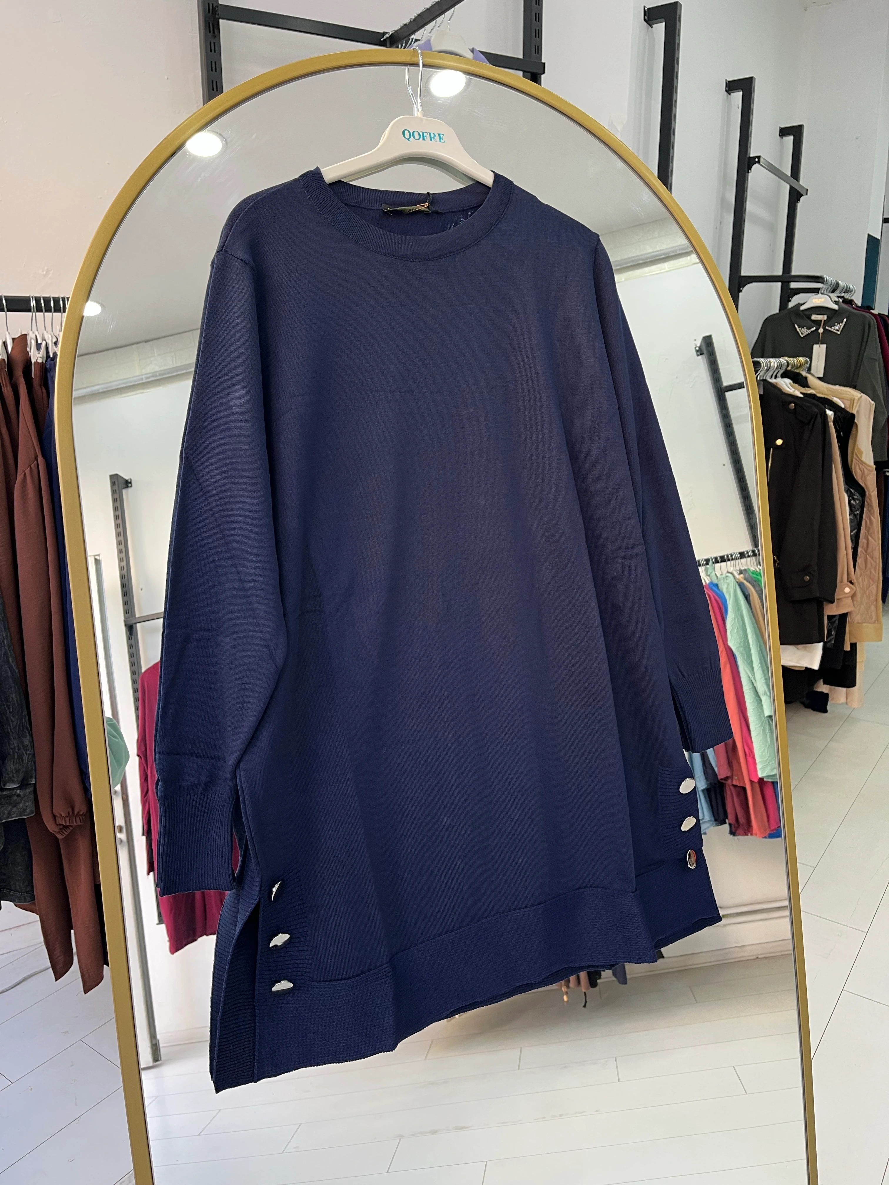 Yanları düğmeli tunik