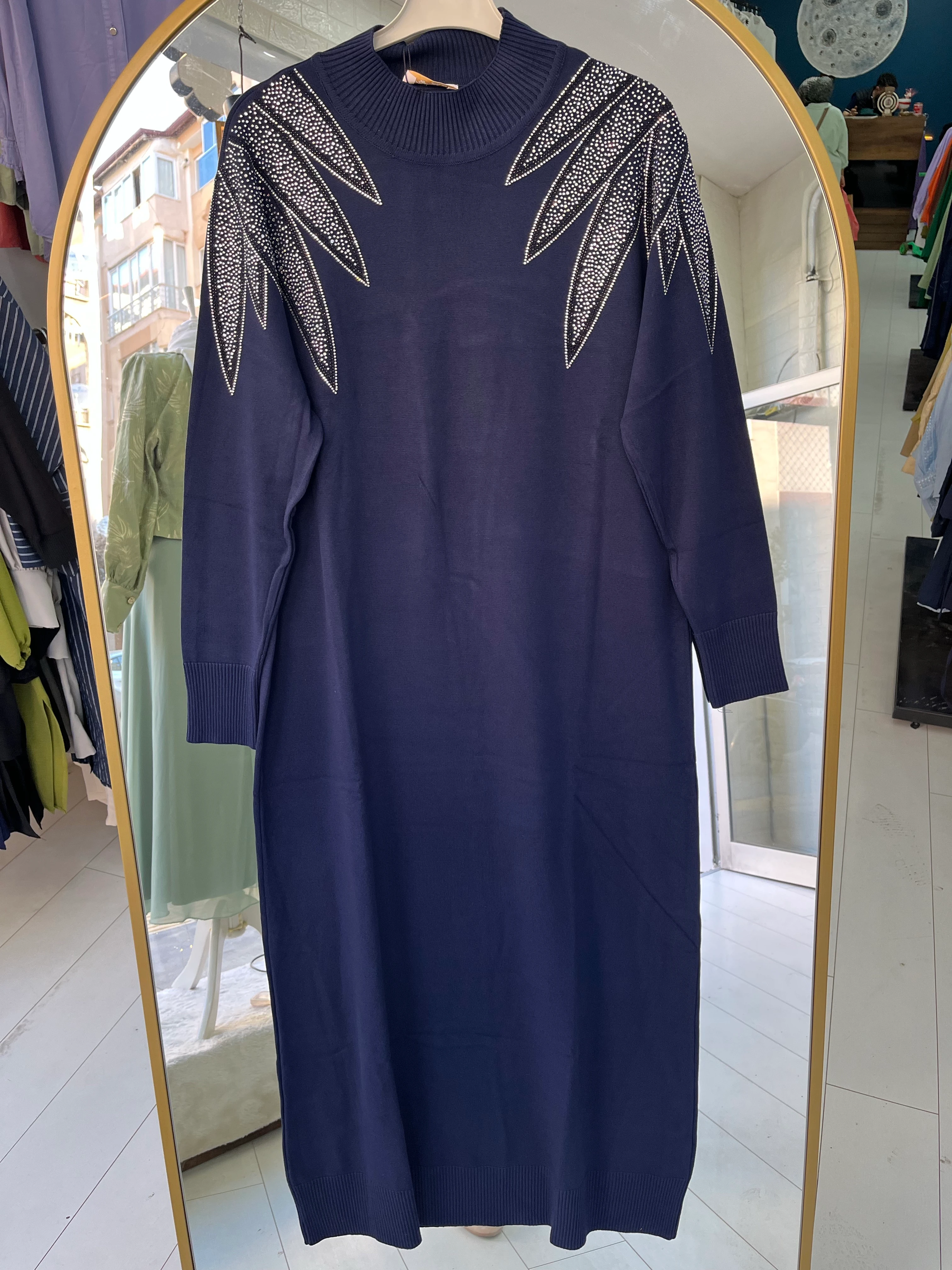 OMUZ DETAYLI AYŞE AKAY ELBİSE