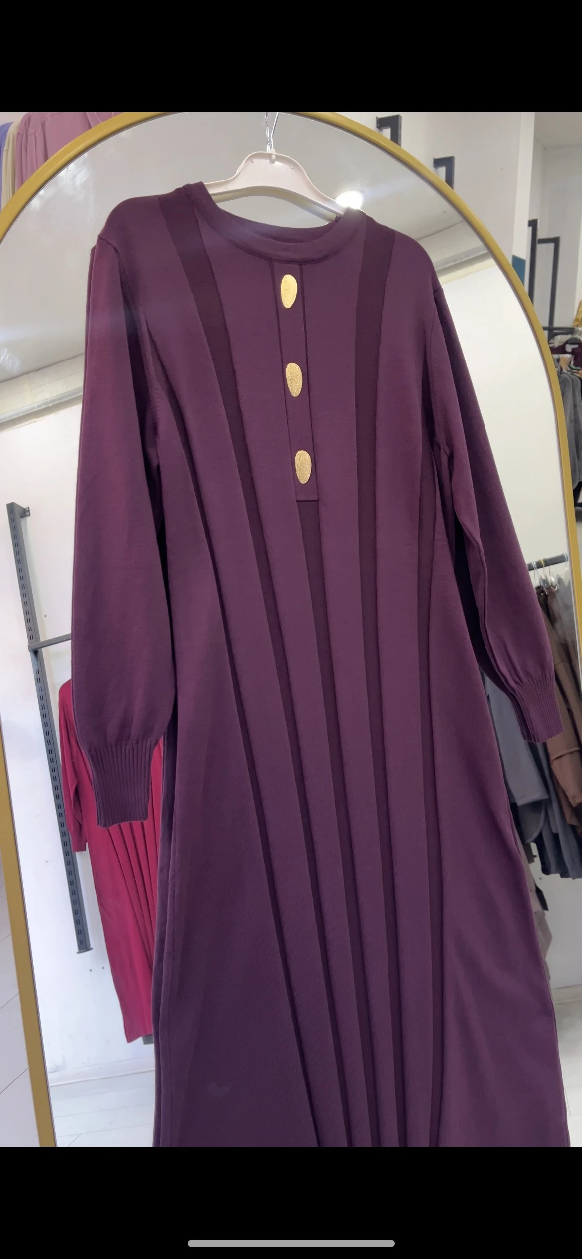 GOLD DÜĞMELİ MERSERİZE ELBİSE