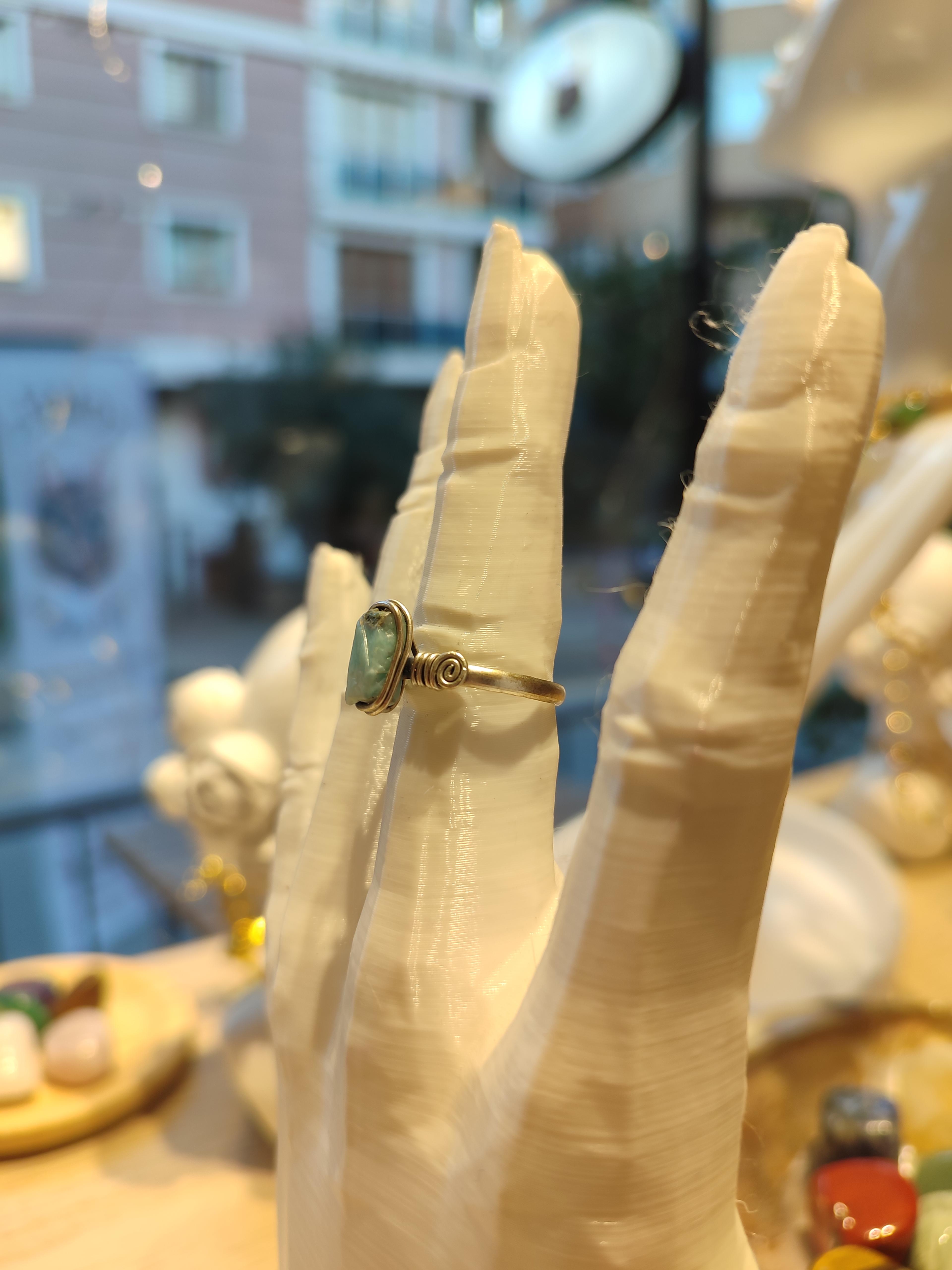 Doğal Larimar Taşı Yüzük