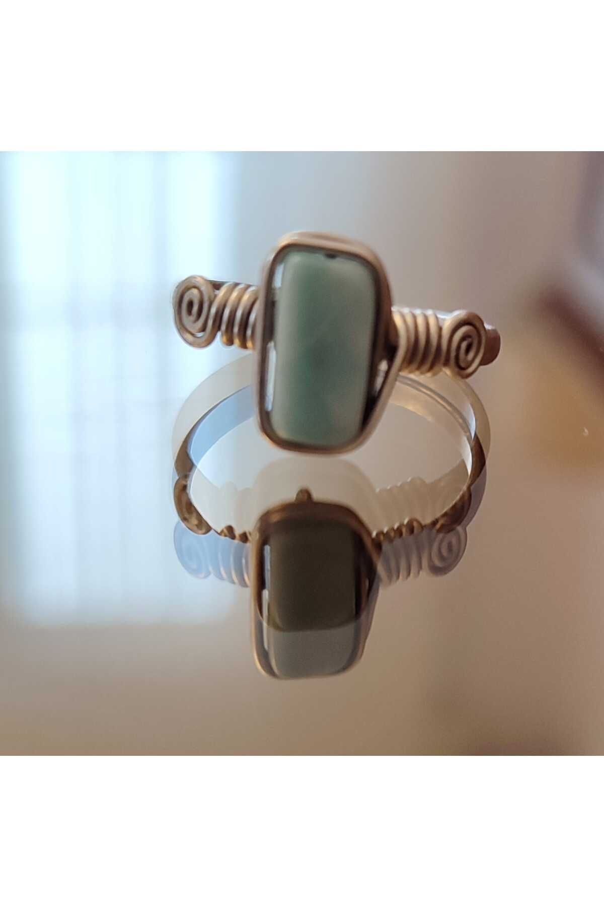 Doğal Larimar Taşı Yüzük