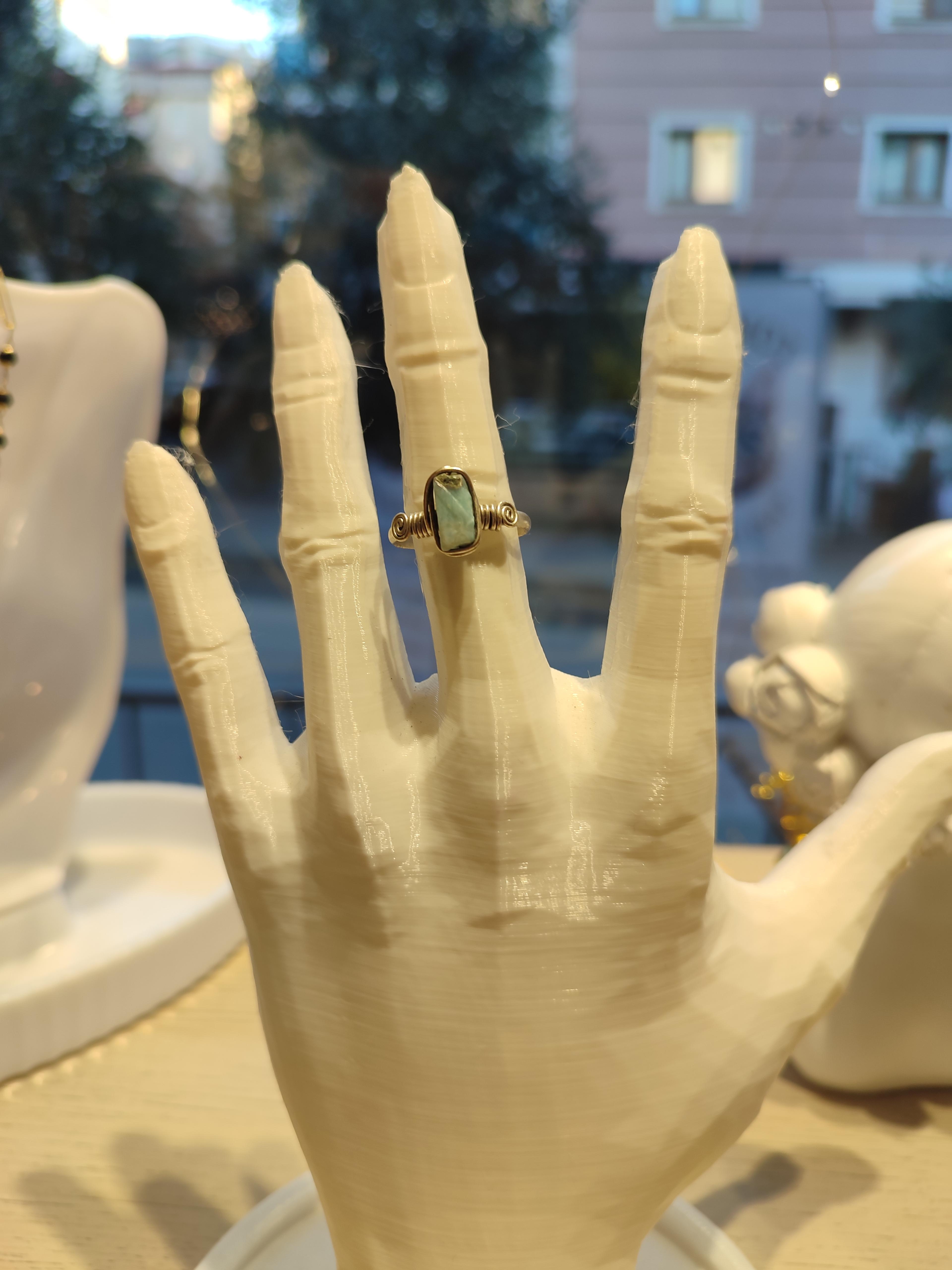 Doğal Larimar Taşı Yüzük