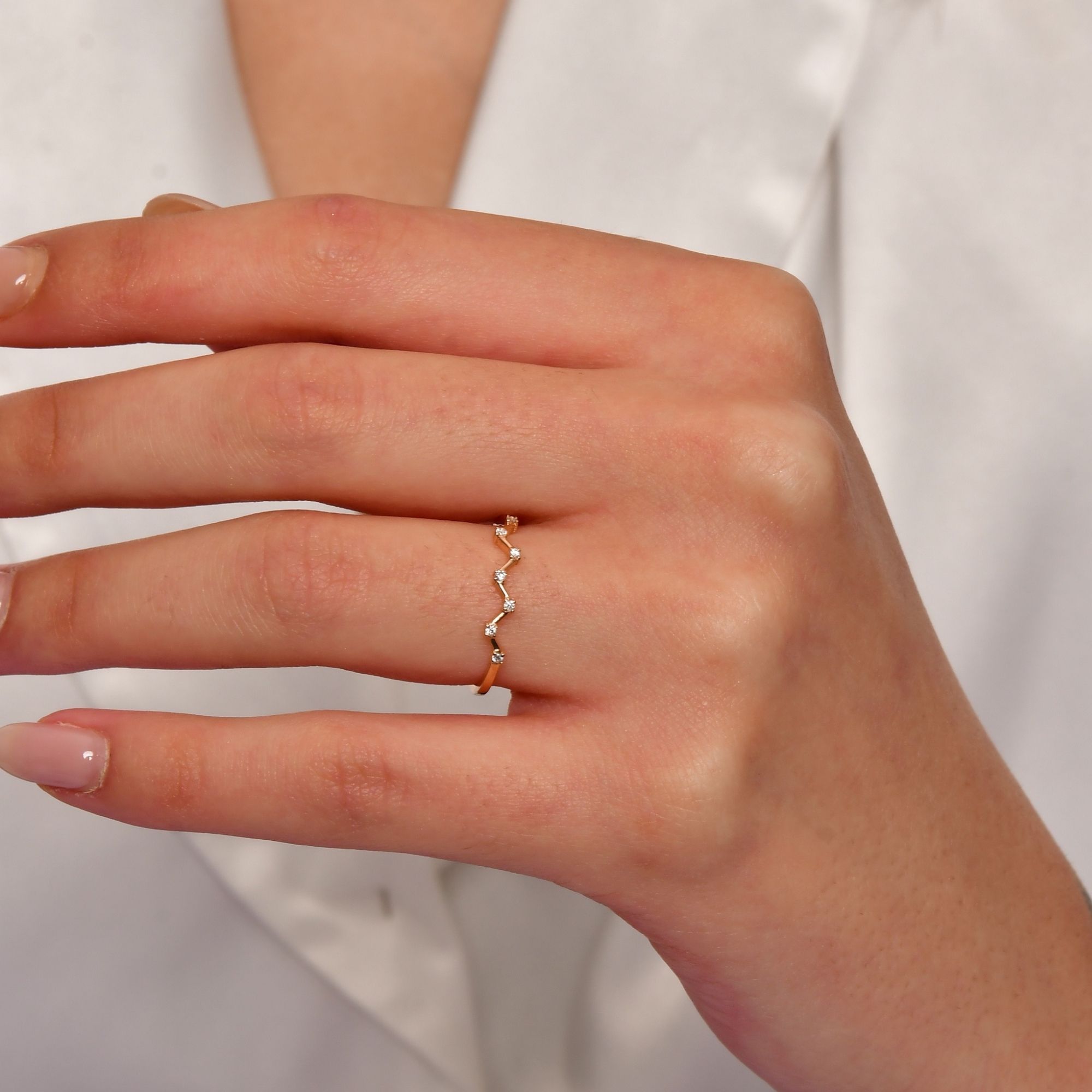 Diamond Zigzag Ring