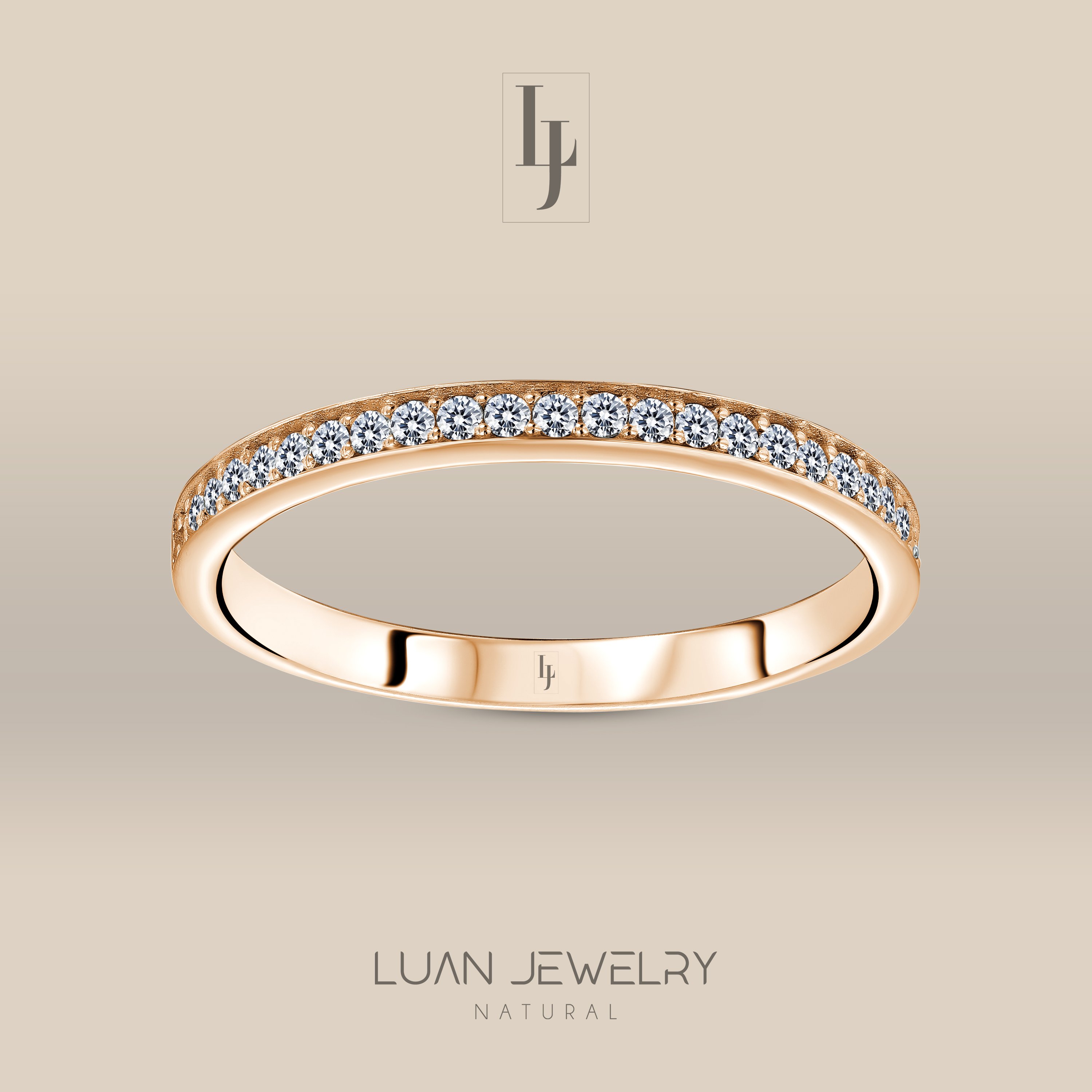 0.18 Ct Diamond Half Eternity Wedding Band