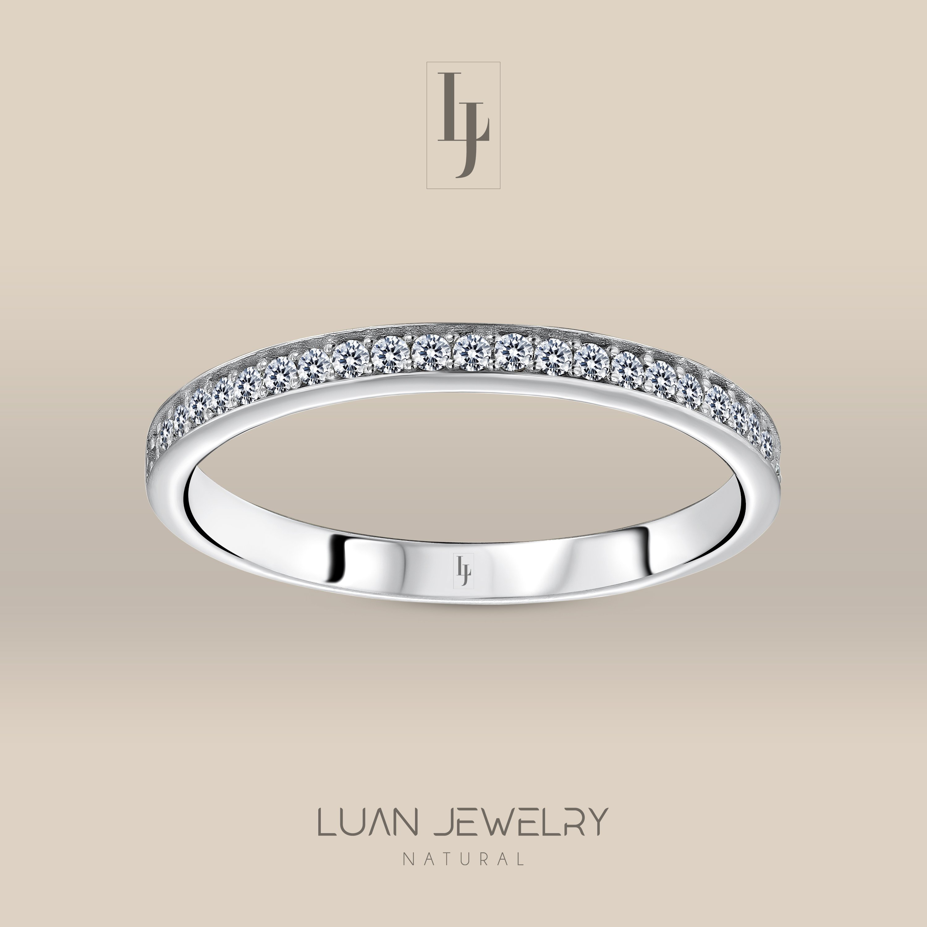 0.18 Ct Diamond Half Eternity Wedding Band