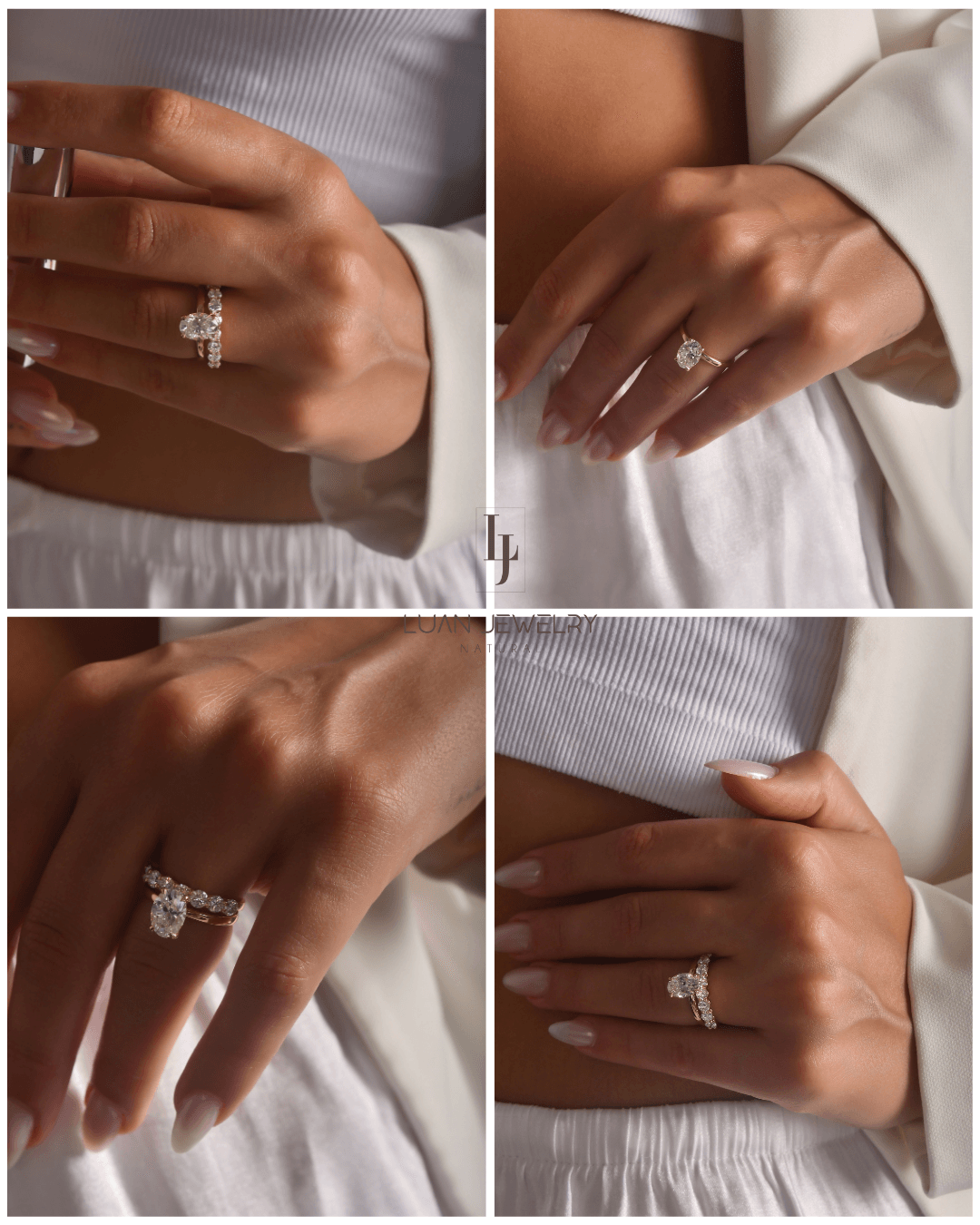 2.00 Karat D Color VS1 Berraklık Laboratuvar Pırlantası Oval Tektaş Yüzük
