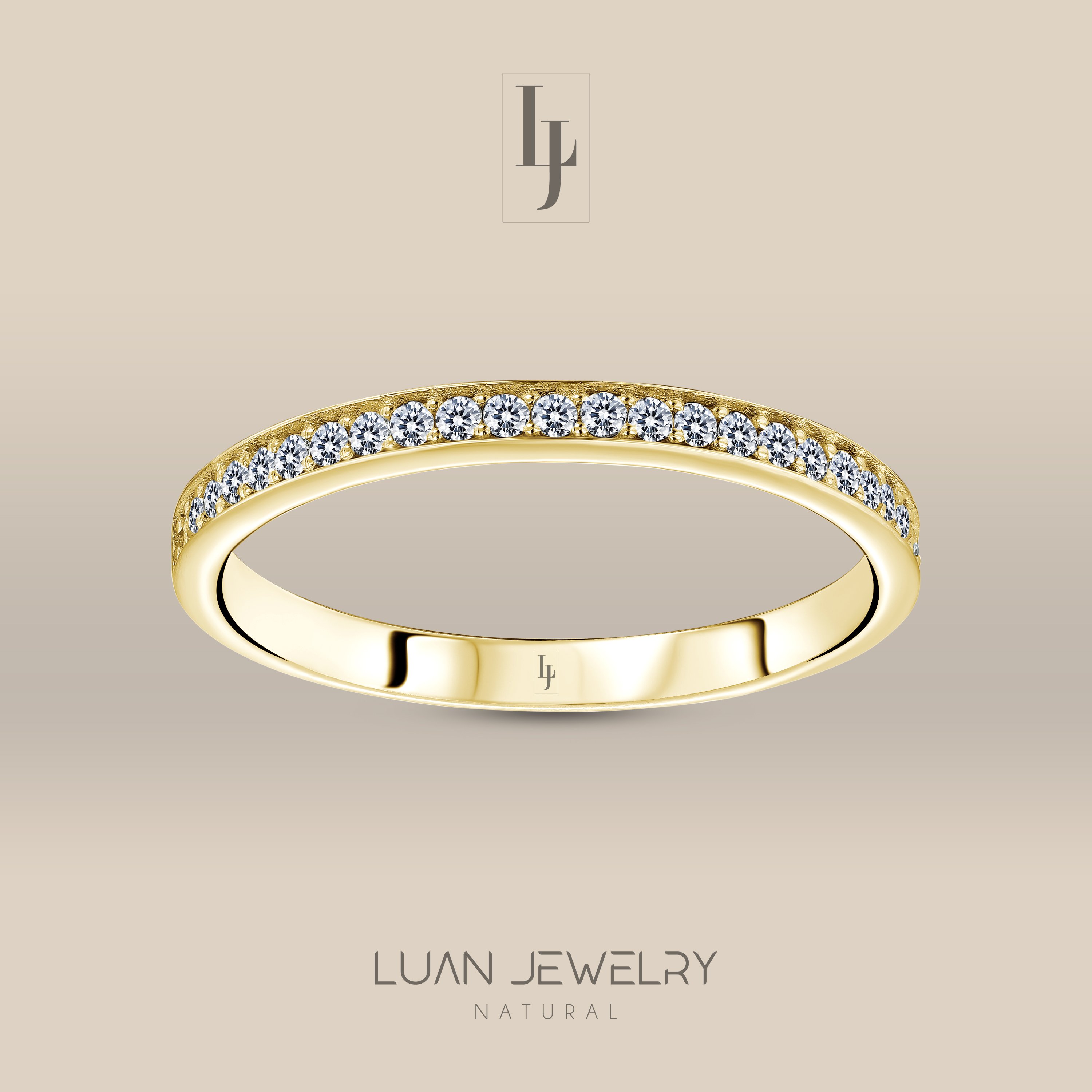 0.18 Ct Diamond Half Eternity Wedding Band