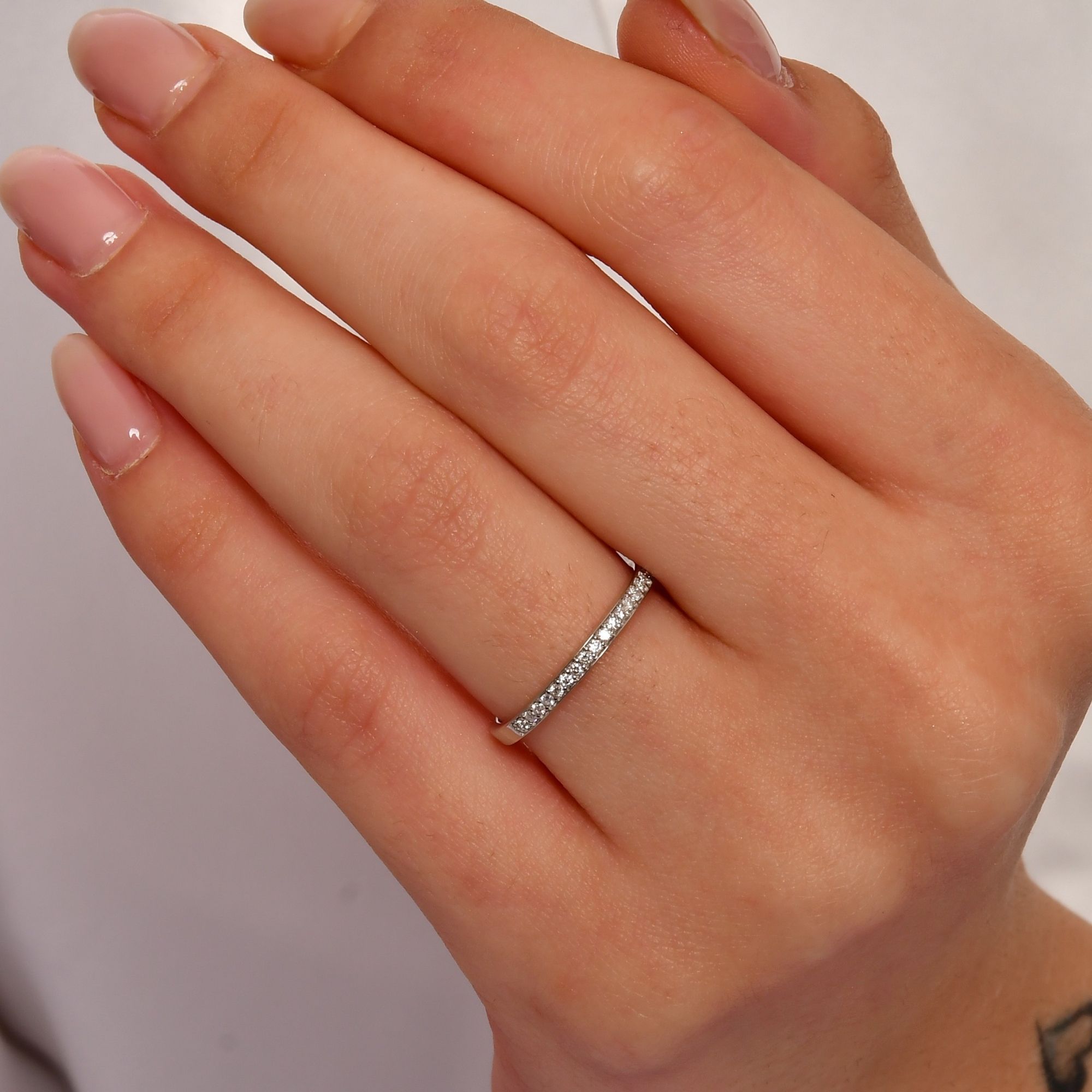 0.18 Ct Diamond Half Eternity Wedding Band