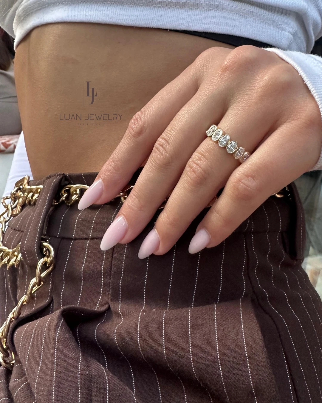 14 Ayar Altın Oval Kesim Bezel Tasarım Laboratuvar Pırlanta Tamtur / Yarımtur Yüzük- The Elara