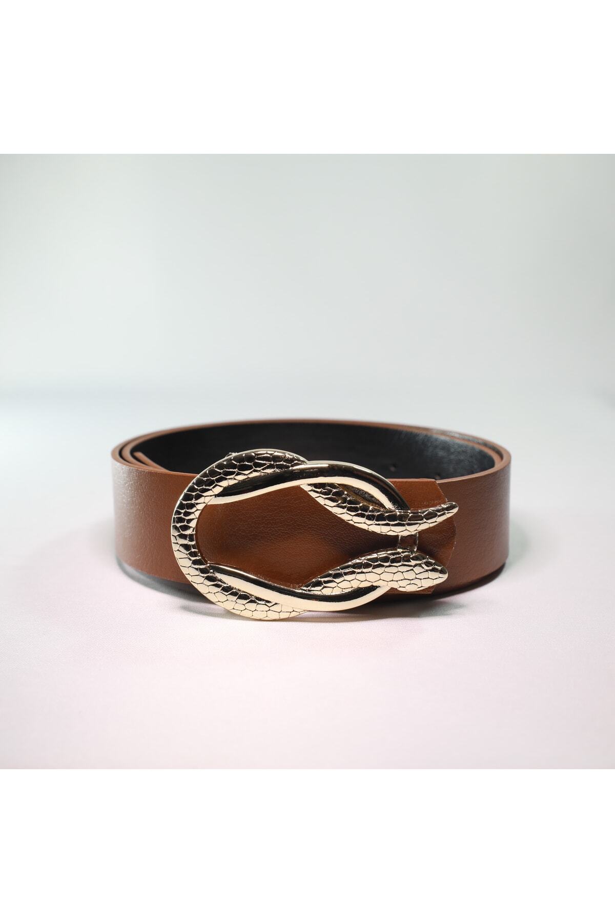 Yılan Toka Detaylı Kadın Kemeri