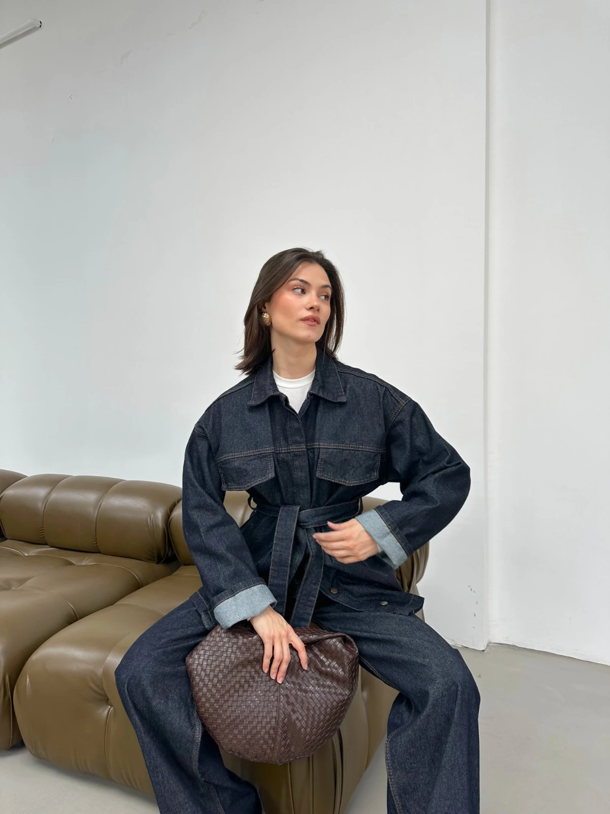 Kuşak Cepli Kot Takım 