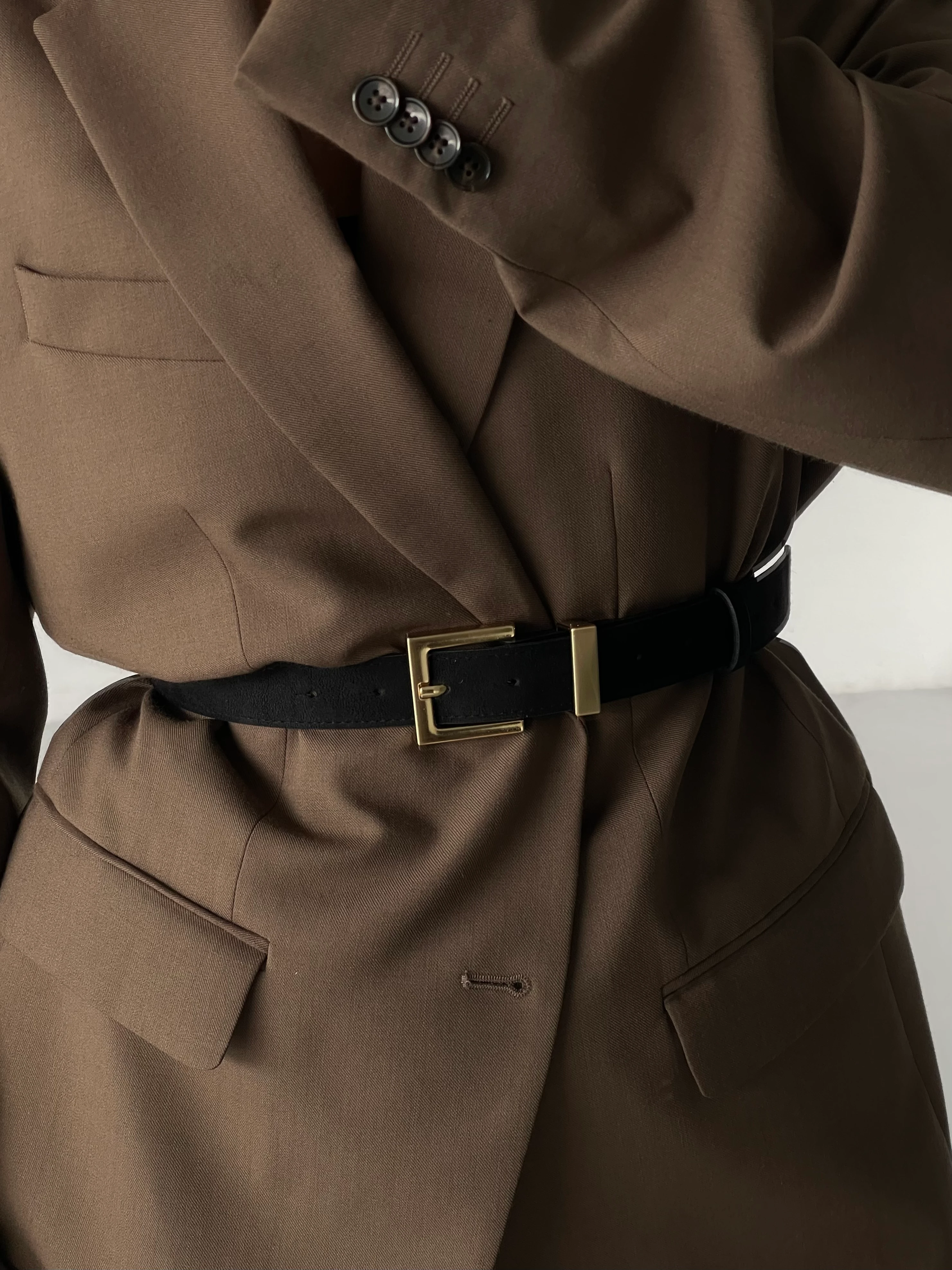 Kare Tokalı Süet Kadın Kemeri