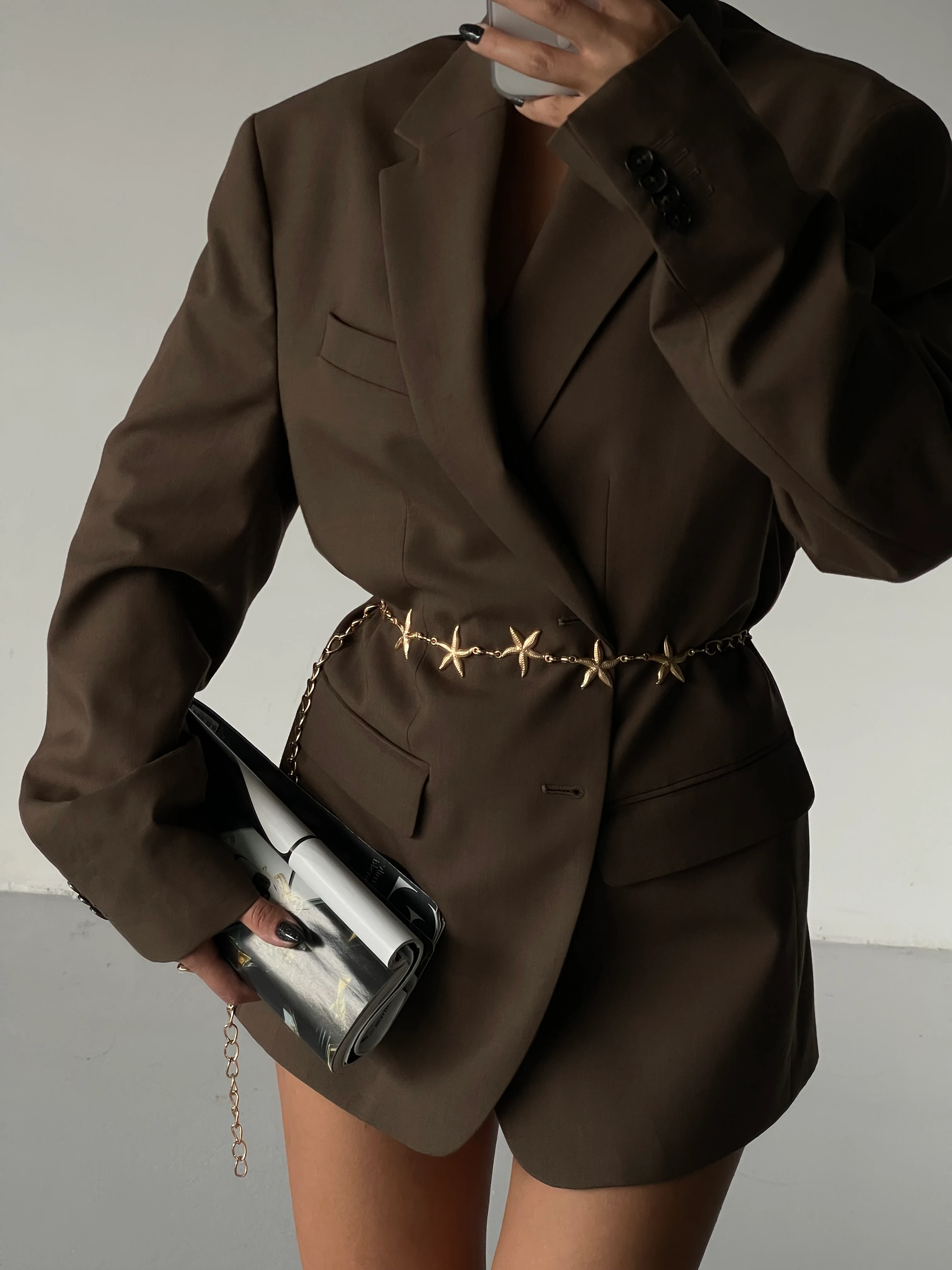 Deniz Yıldızı Detaylı Kadın Bel Zinciri