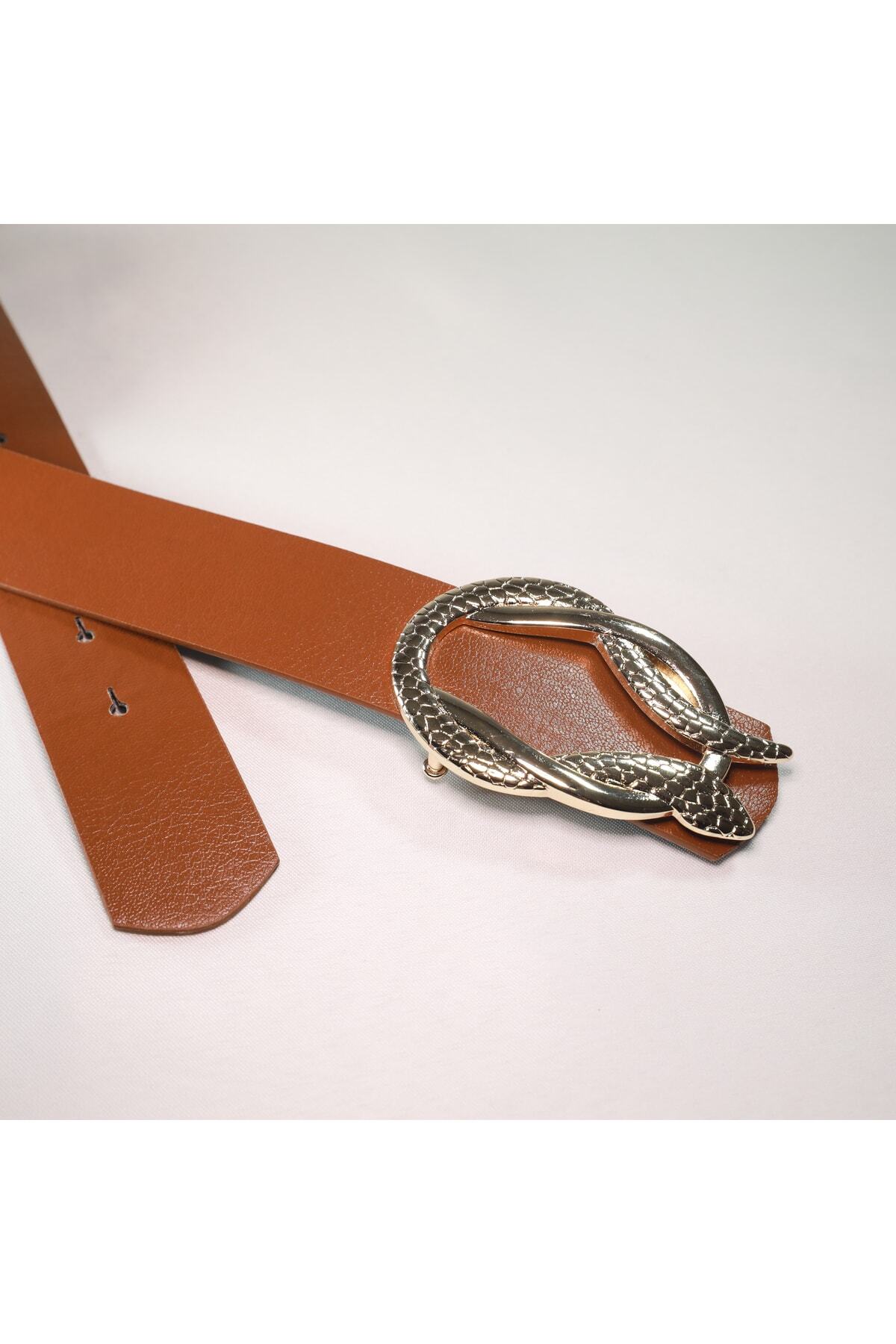 Yılan Toka Detaylı Kadın Kemeri