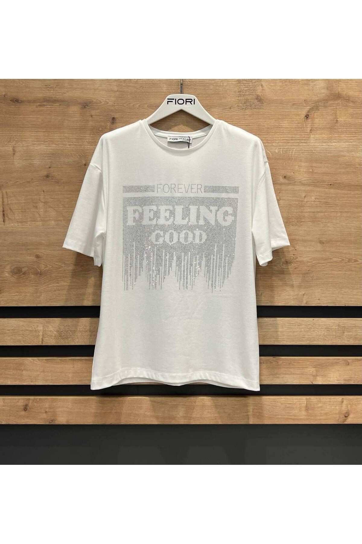 Feeling Good Taşlı T-Shirt