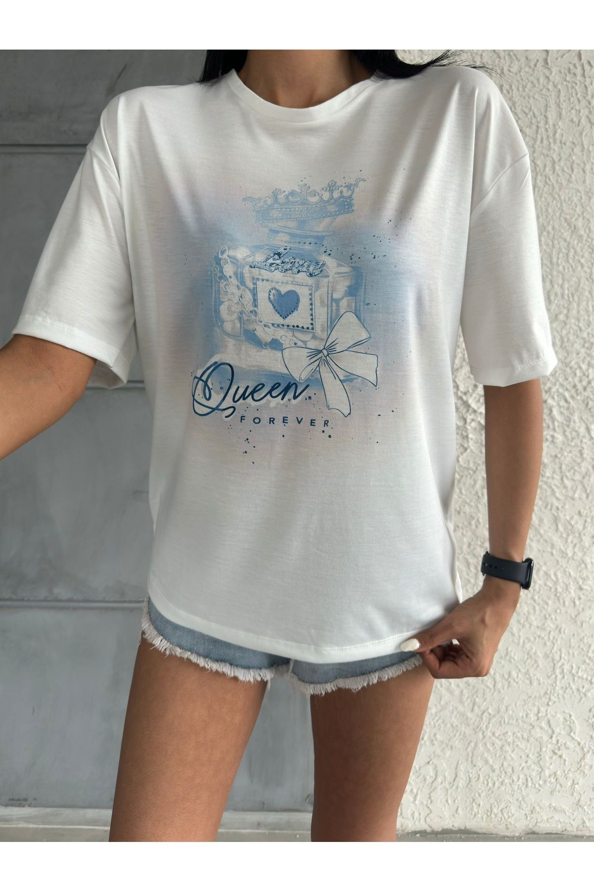 Queen Baskılı Basic T-shirt