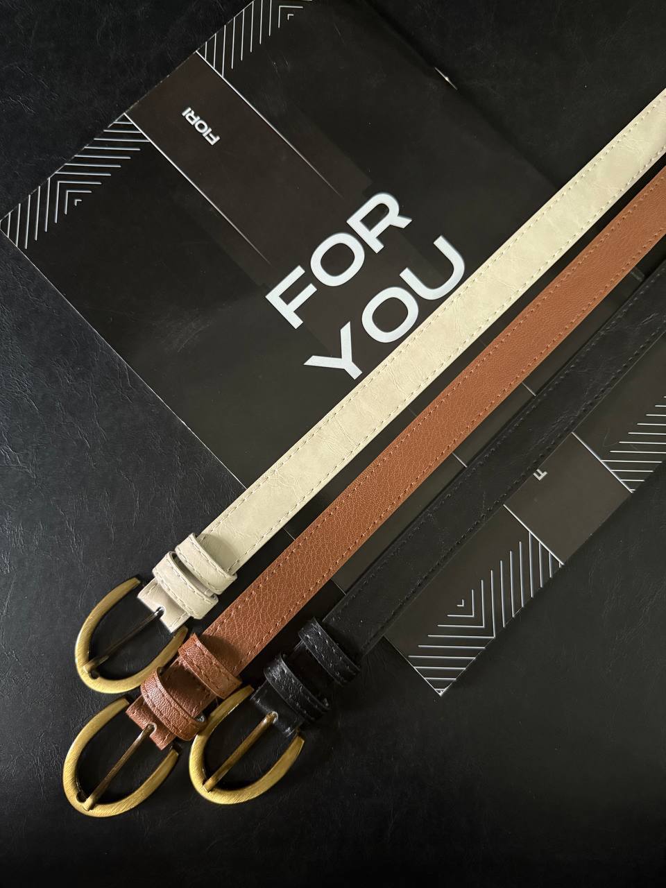 Oval Antik Tokalı Kadın Kemeri - Siyah-Taba-Bej