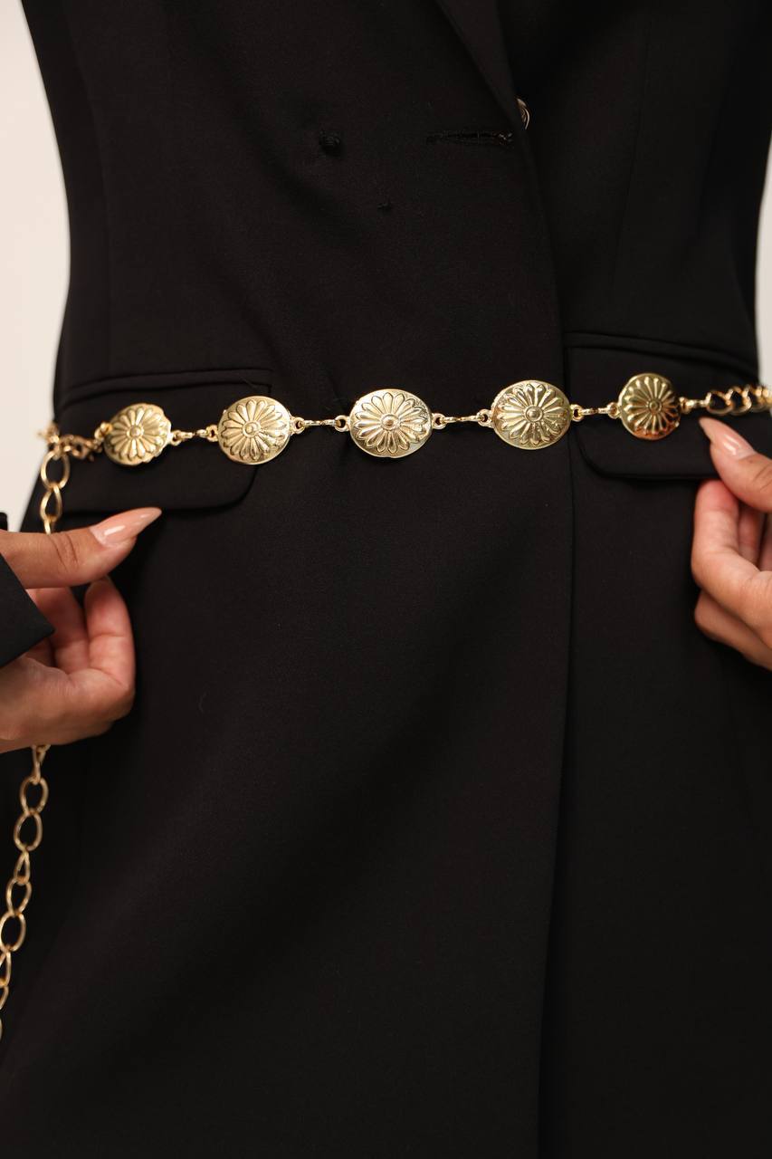 Papatya Detaylı Bel Zinciri