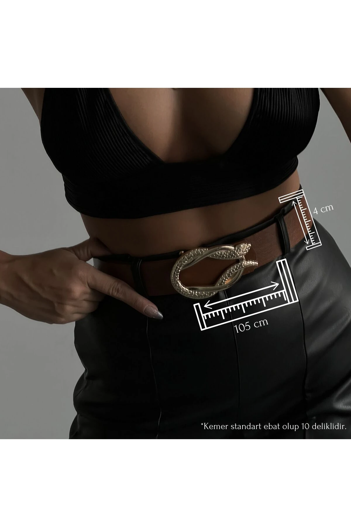 Yılan Toka Detaylı Kadın Kemeri