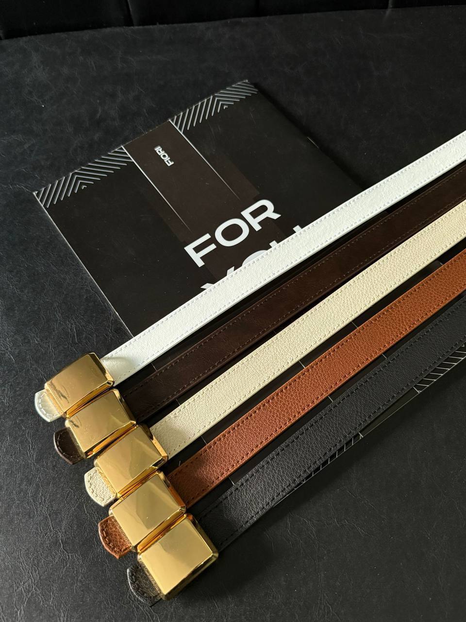 Köşeli Toka Kadın Kemeri - Karışık