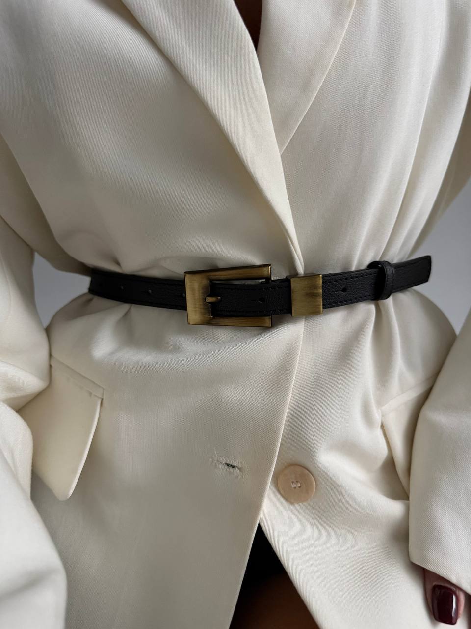 Antik Köprü Tokalı Kadın Kemeri  - Siyah-Gold