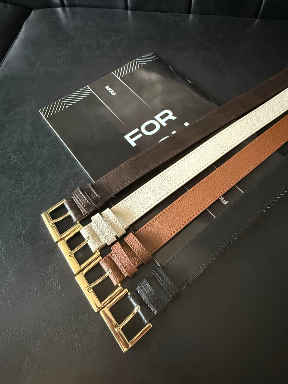 Kare Gold Tokalı Kadın Kemeri - Karışık