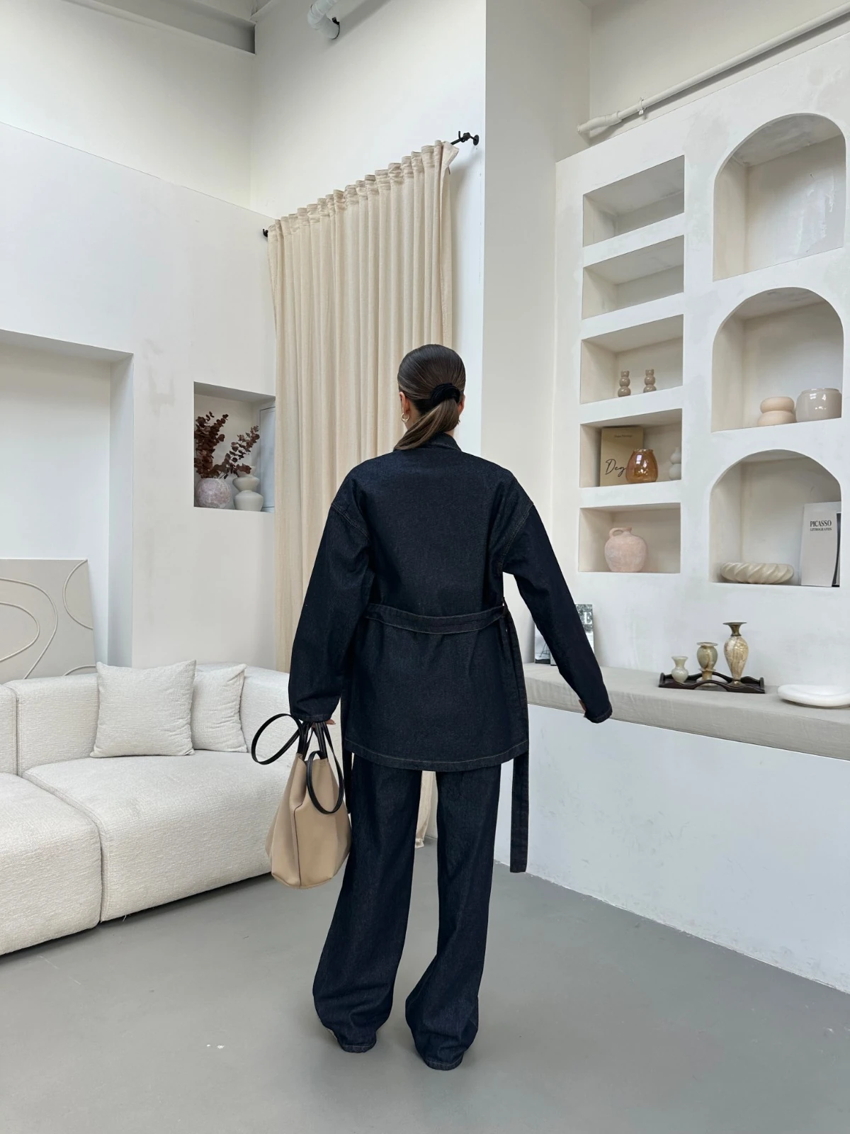 Kuşak Cepli Kot Takım 