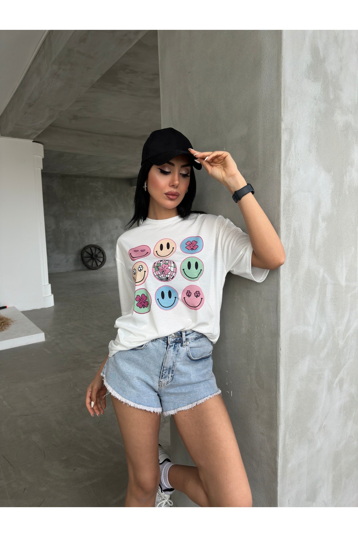 Emoji Baskılı Basic T-shirt